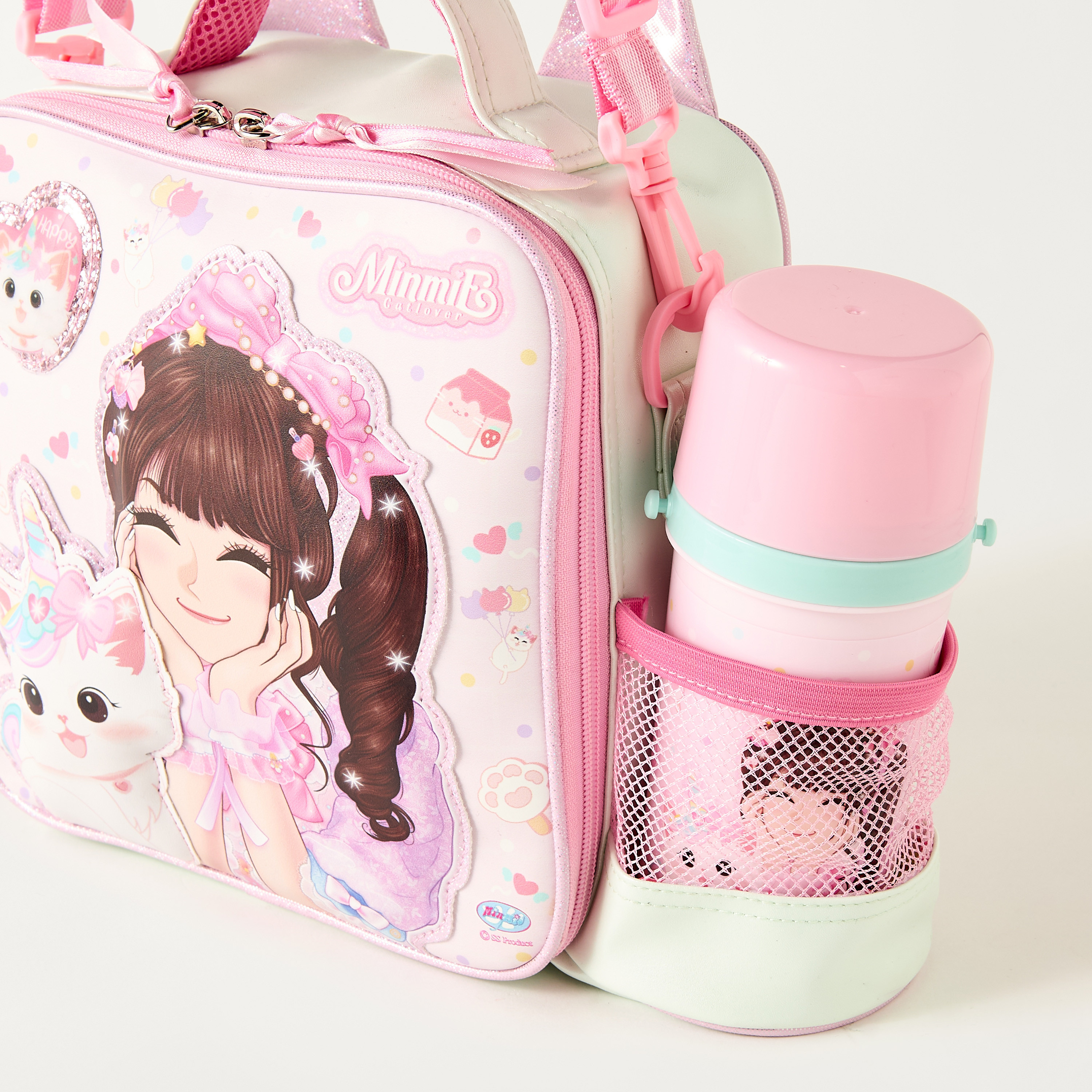 Minmie Printed Lunch Bag with Detachable Strap and Zip Closure-school-lunchessentials-lunchbags-image-3