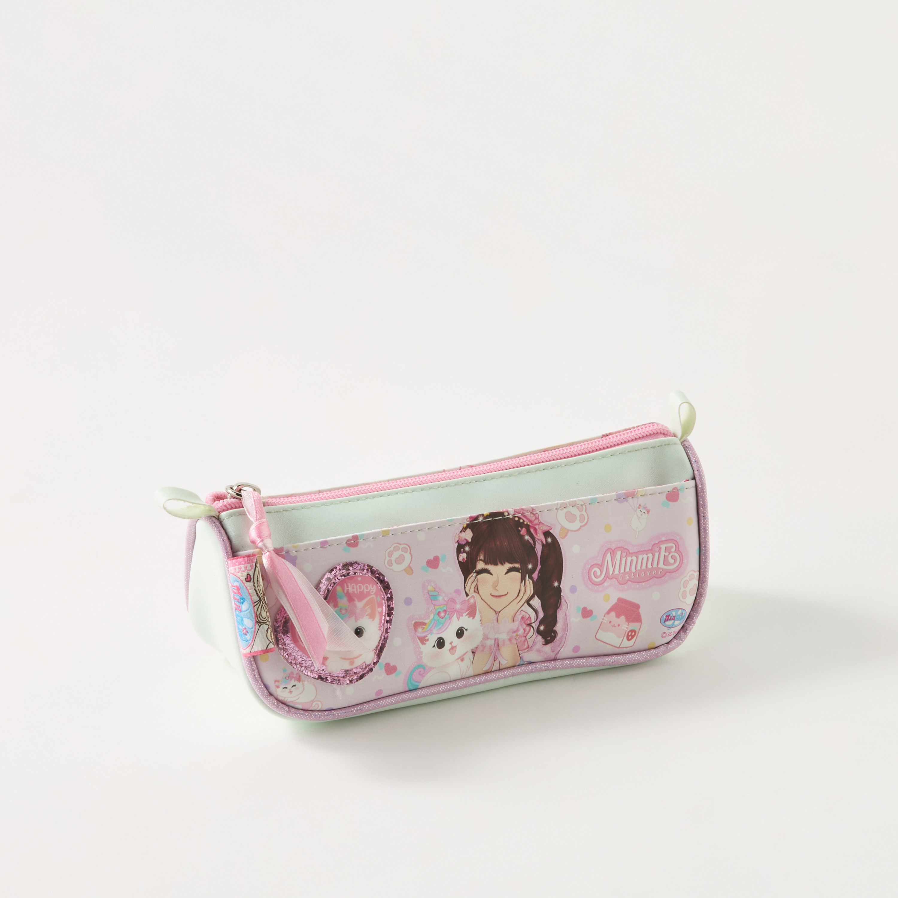 Minmie Printed Pencil Case with Zip Closure-school-stationery-pencilcases-image-2