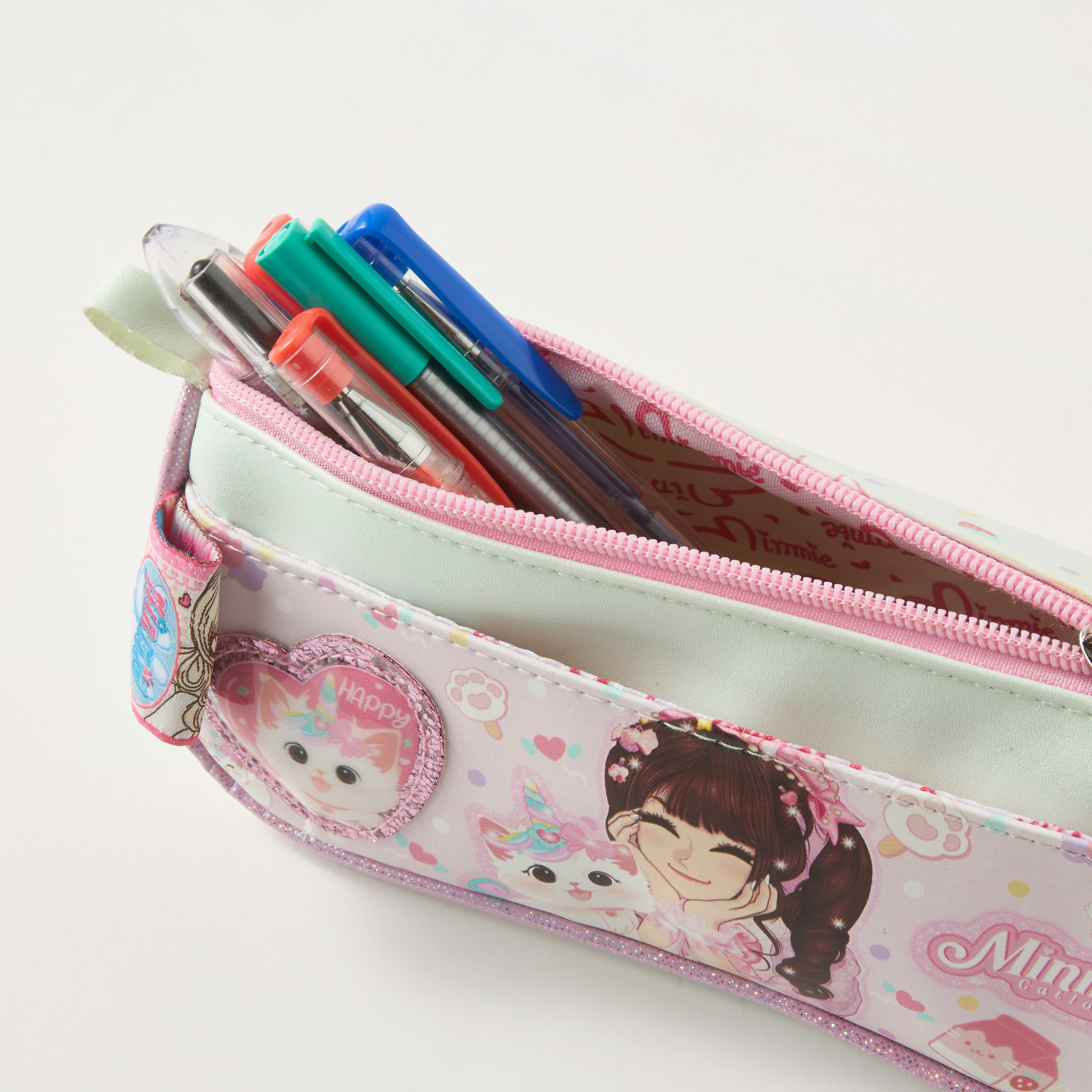 Minmie Printed Pencil Case with Zip Closure-school-stationery-pencilcases-image-4