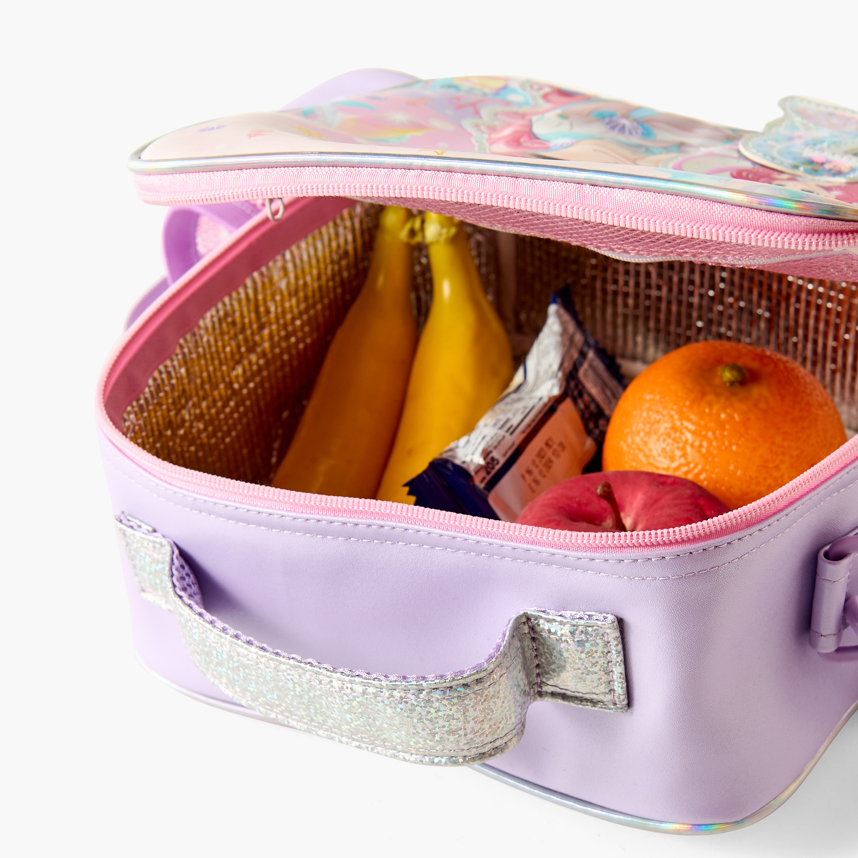 Minmie Mermaid Print Lunch Bag with Adjustable Strap and Zip Closure-school-lunchessentials-lunchbags-image-5