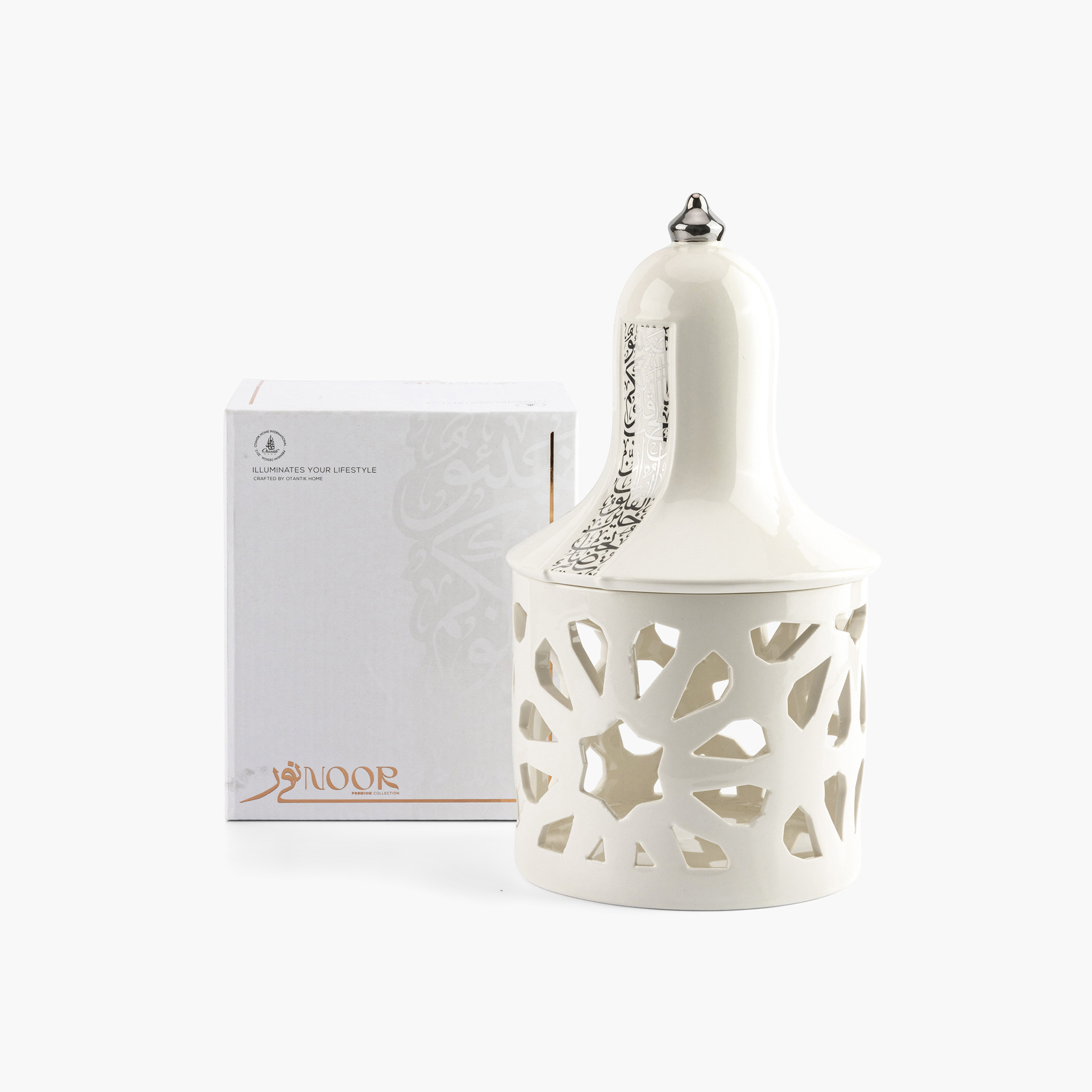 Pearl White and Silver - Tea Light Holder-L - Nour collection-household-decor-candleholdersandlanterns-image-3