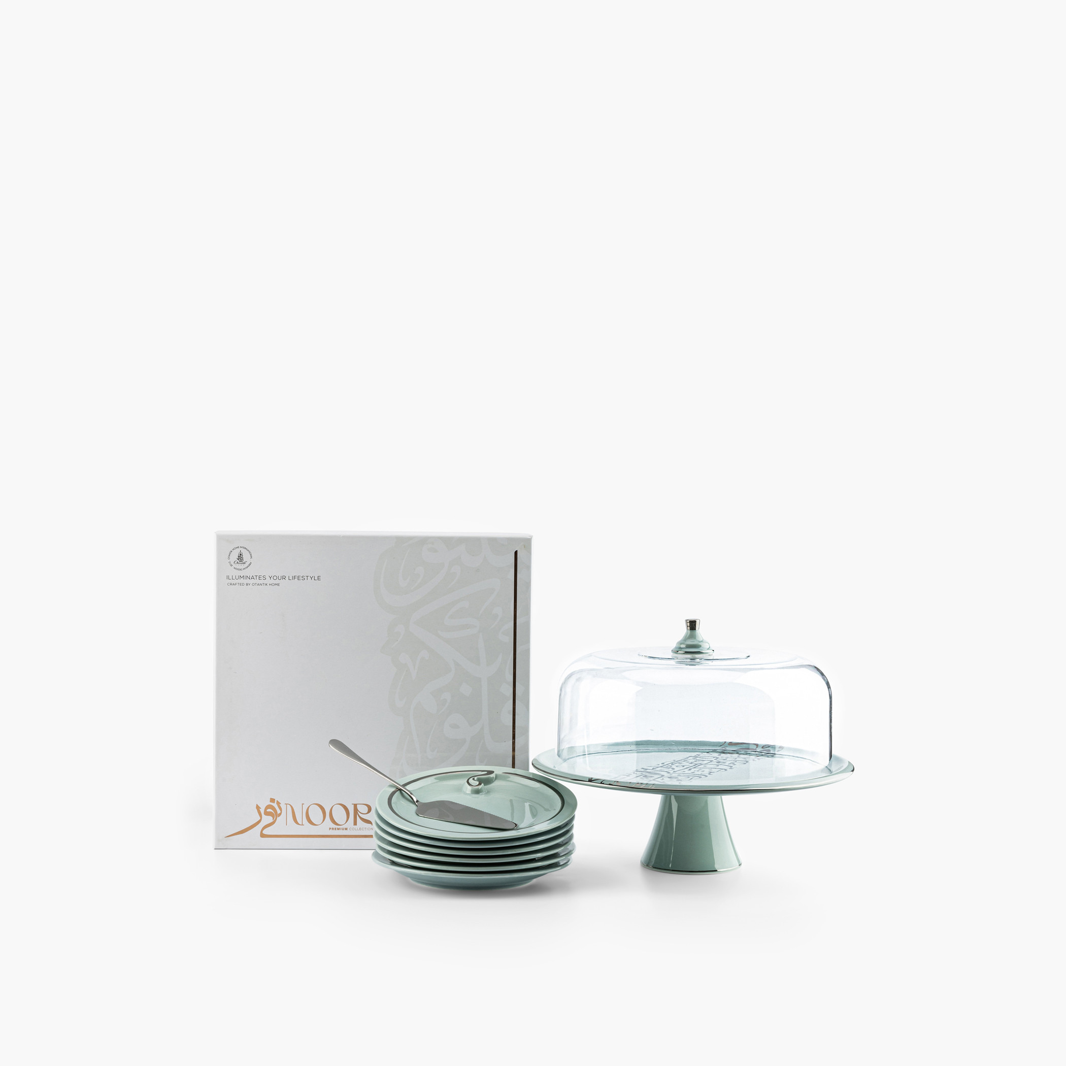 Otantik Nour 8-Piece Porcelain Cake Serving Set-household-dining-serveware-cakestands-image-3