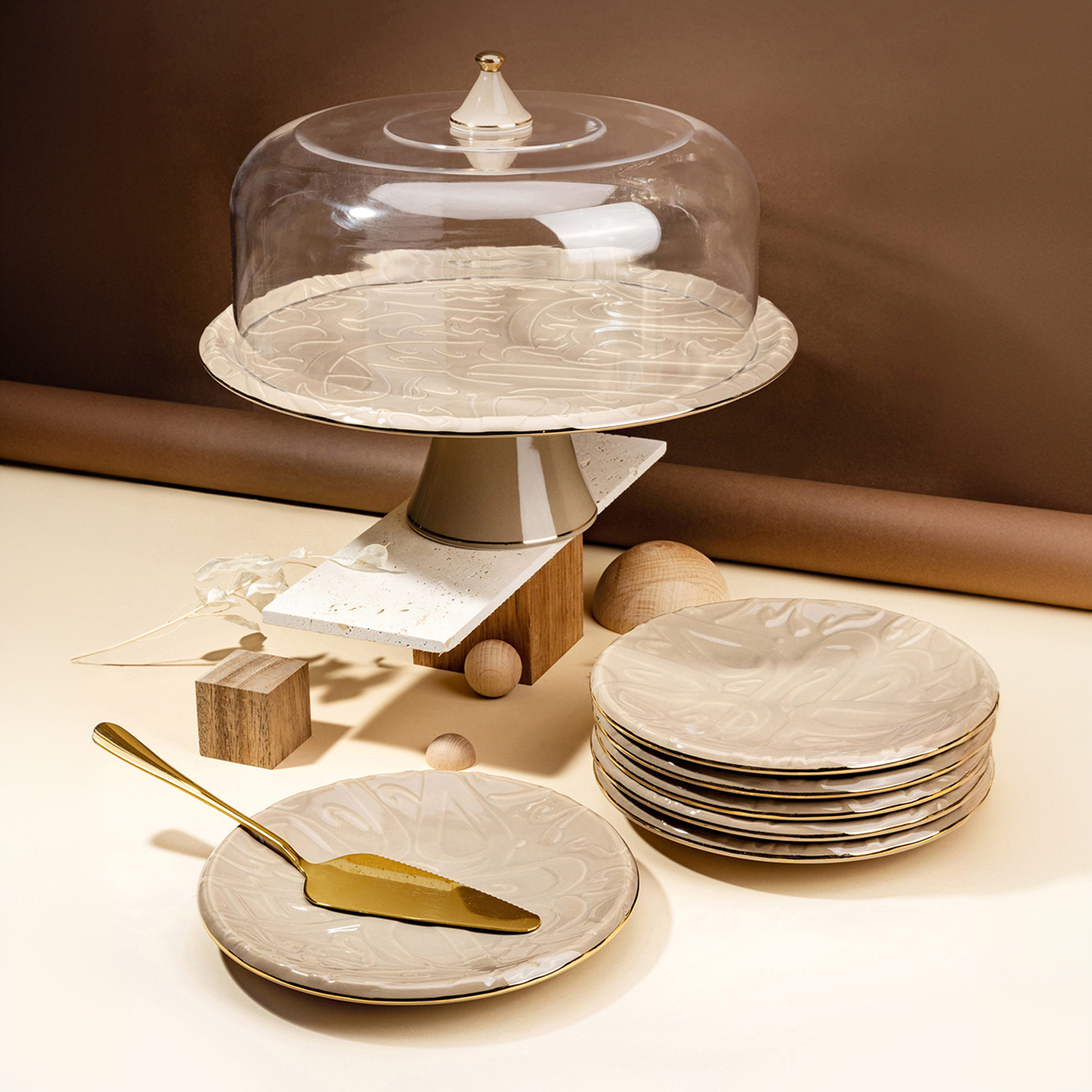 Otantik 8-Piece Porcelain Cake Set-household-dining-serveware-cakestands-image-1