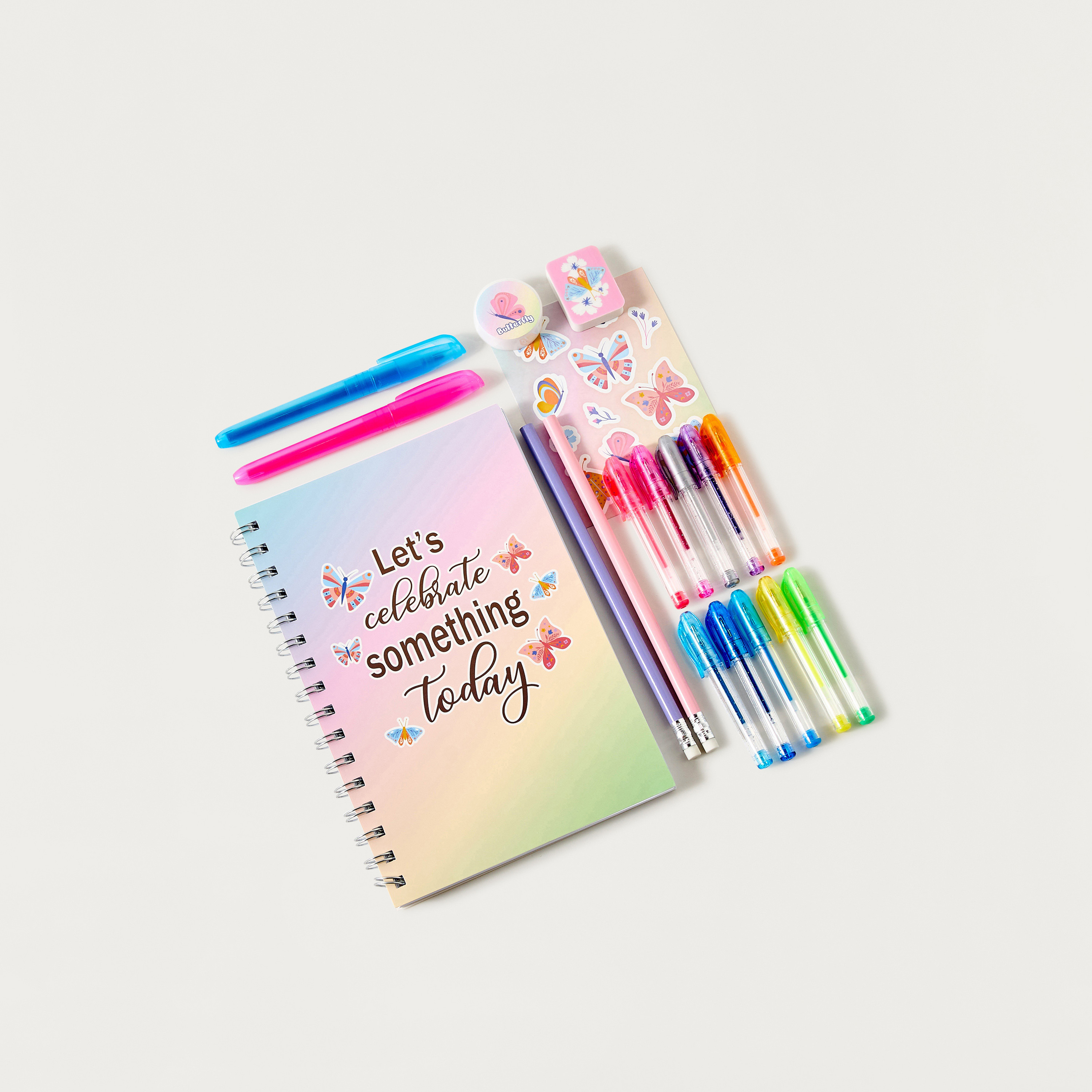 Findz Butterfly Print Stationery Set-school-stationery-sets-image-1