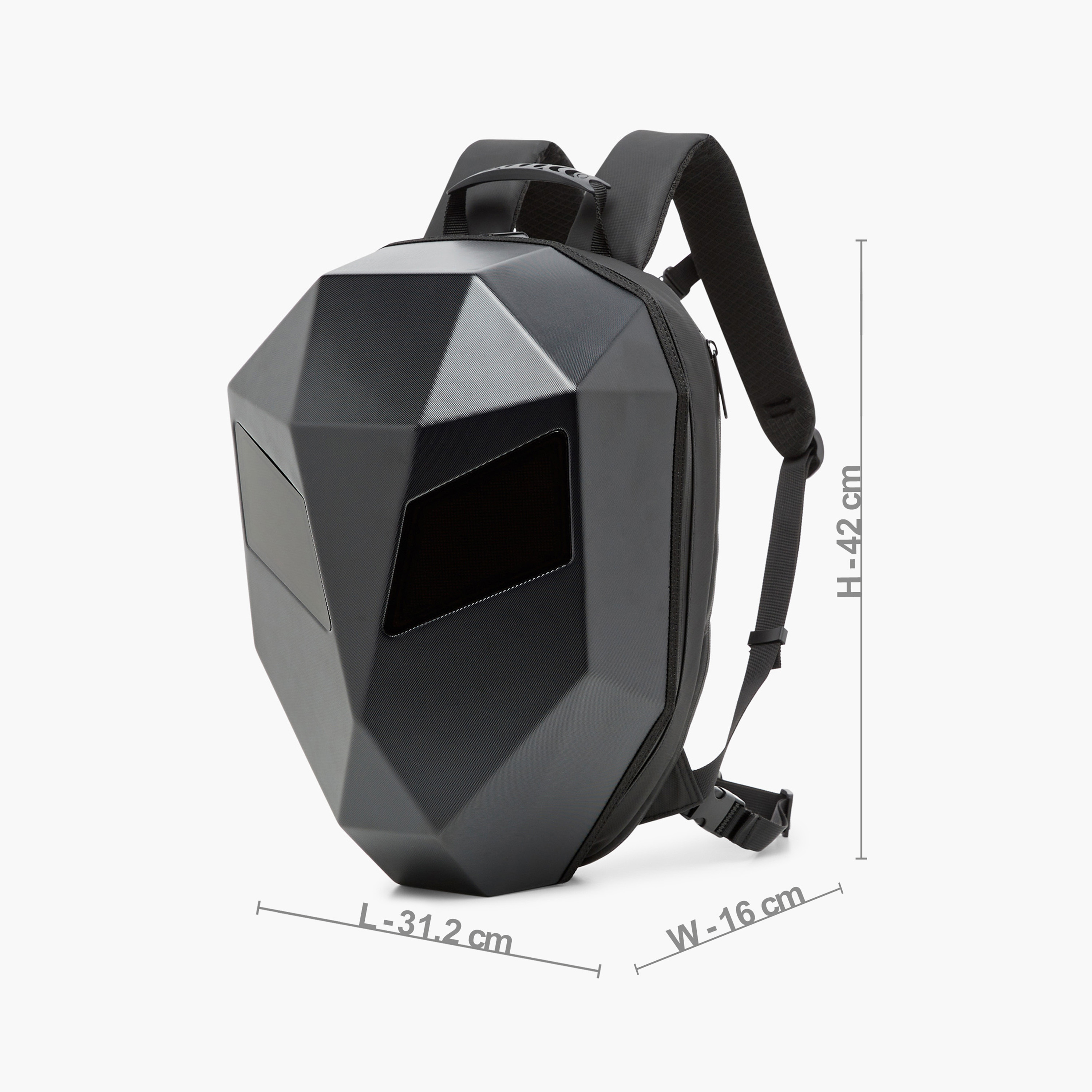 LED Backpack with Adjustable Straps and Zip Closure - 32.7x18x42 cms-men-bags-image-4