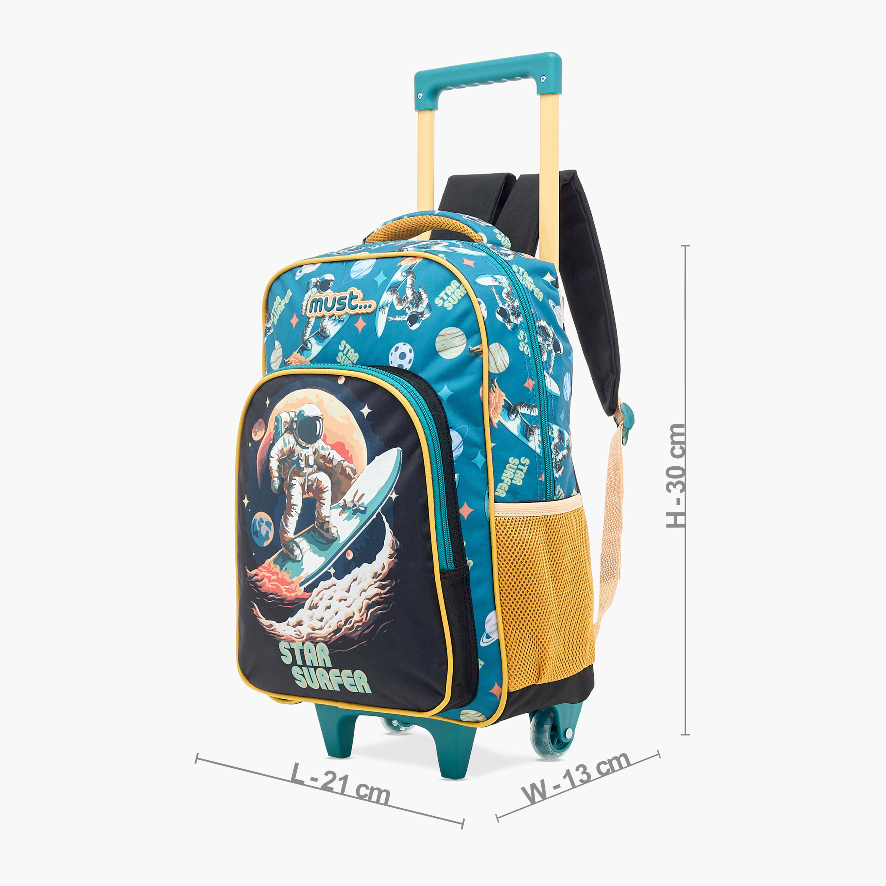 SAMI STUDIO Cupcake Print 5-Piece Trolley Backpack Set - 16 inches-school-bagsandbackpacks-trolleybags-image-2