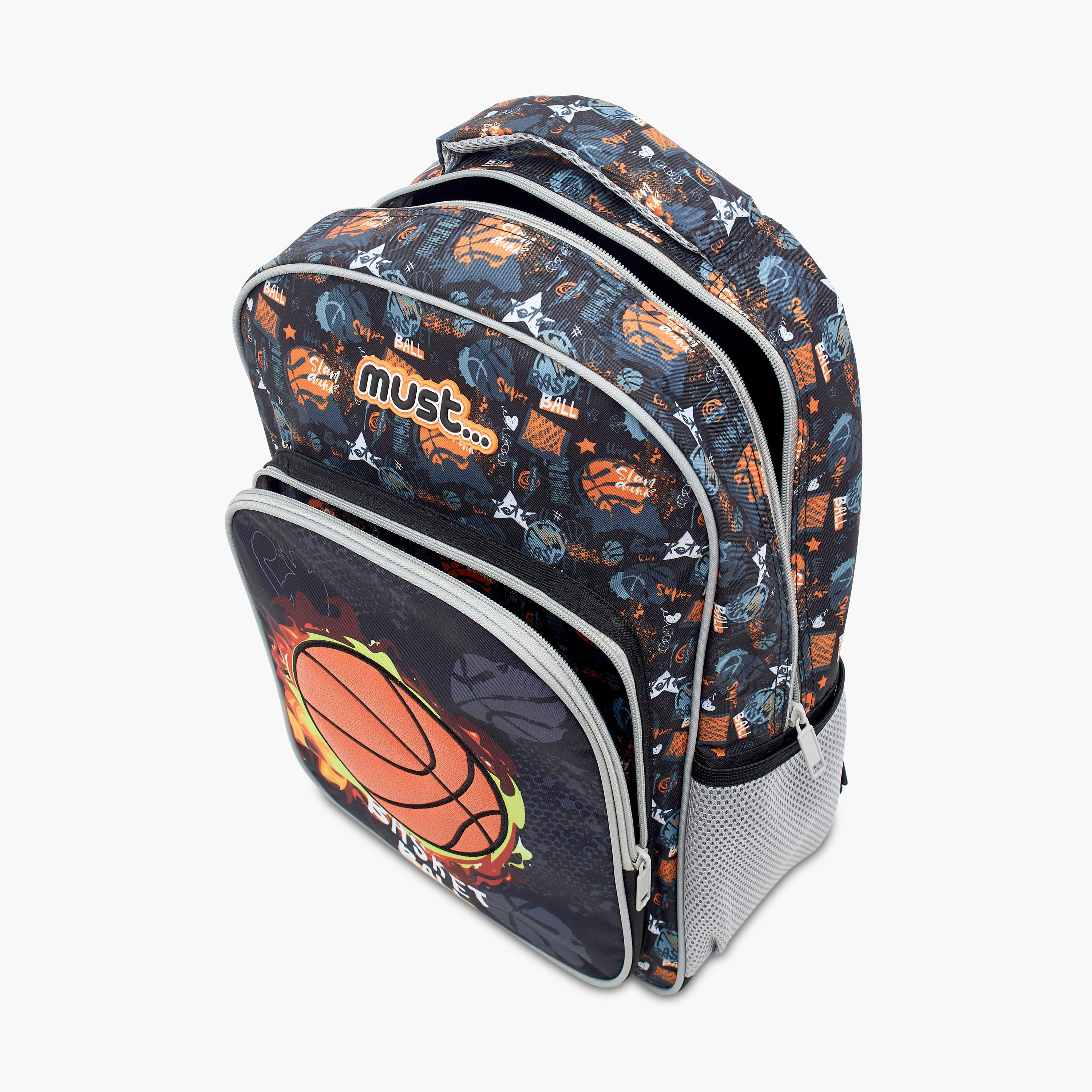 Must 5-Piece Basketball Print 16-inch Trolley Backpack Set - 43x30x13 cms-school-bagsandbackpacks-sets-image-9