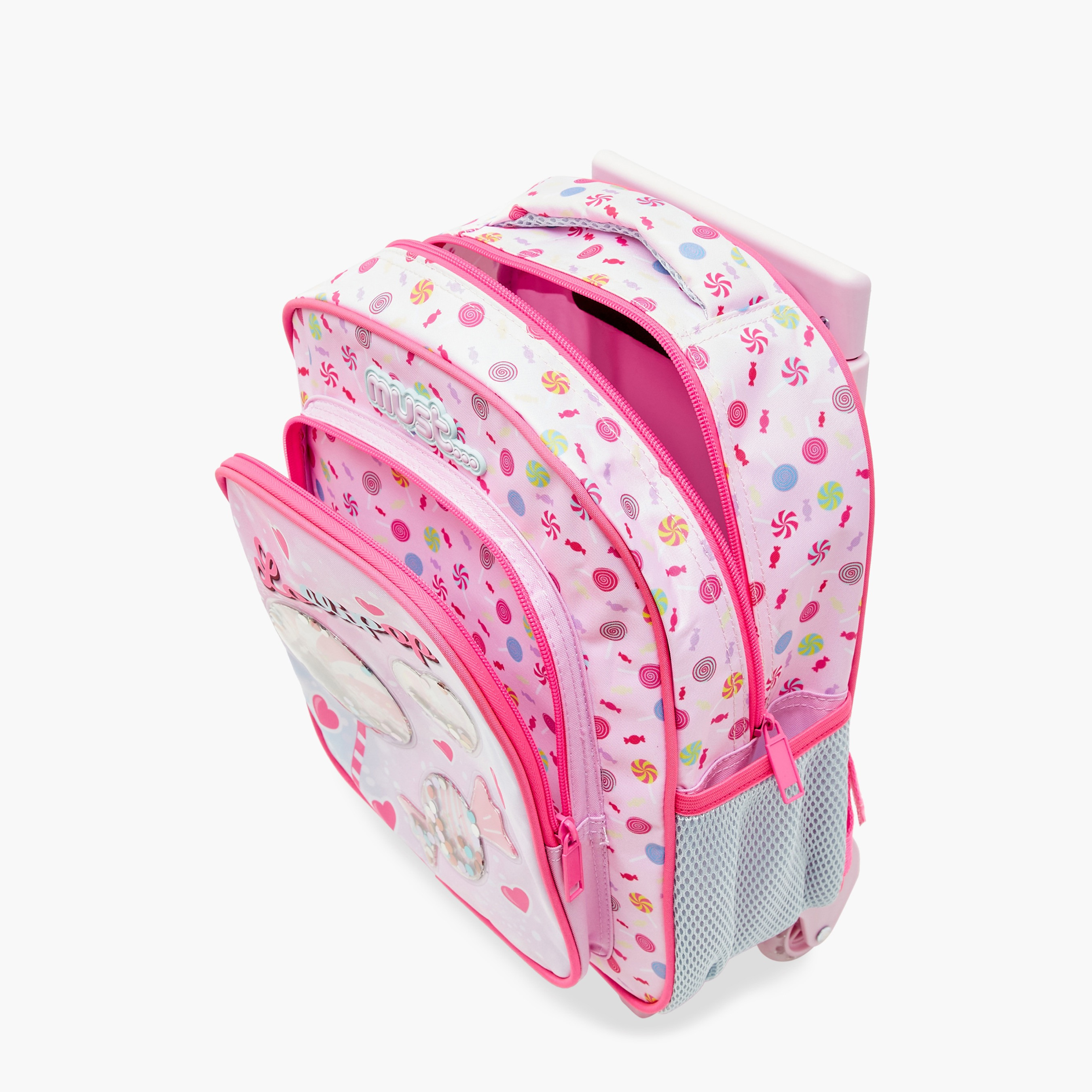 Must Printed Trolley Backpack with Lunch Bag and Pencil Case - 27X10X31 cms-school-bagsandbackpacks-trolleybags-image-10