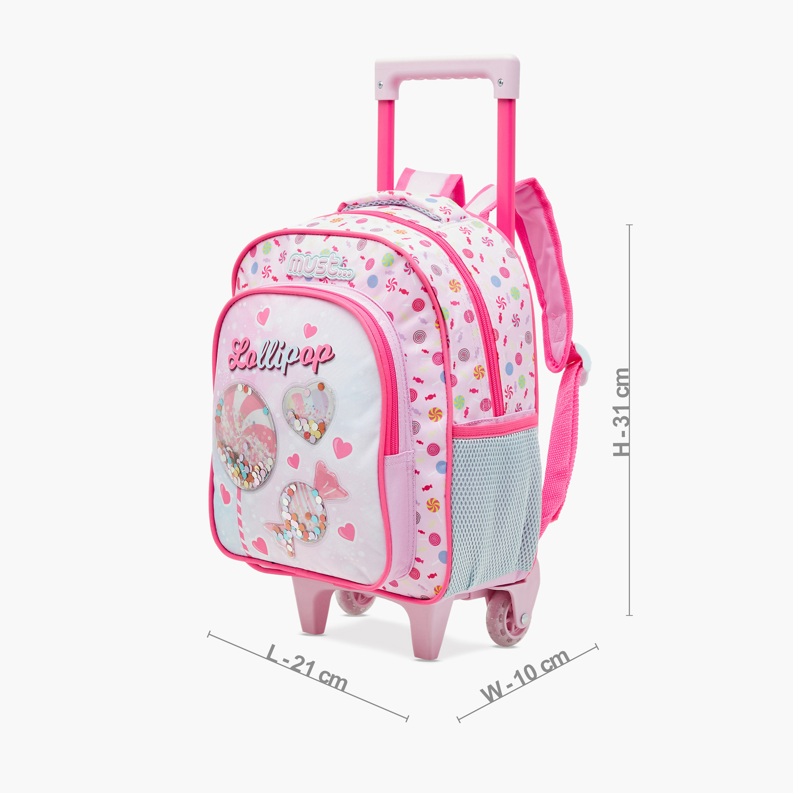 Must Printed Trolley Backpack with Lunch Bag and Pencil Case - 27X10X31 cms-school-bagsandbackpacks-trolleybags-image-2