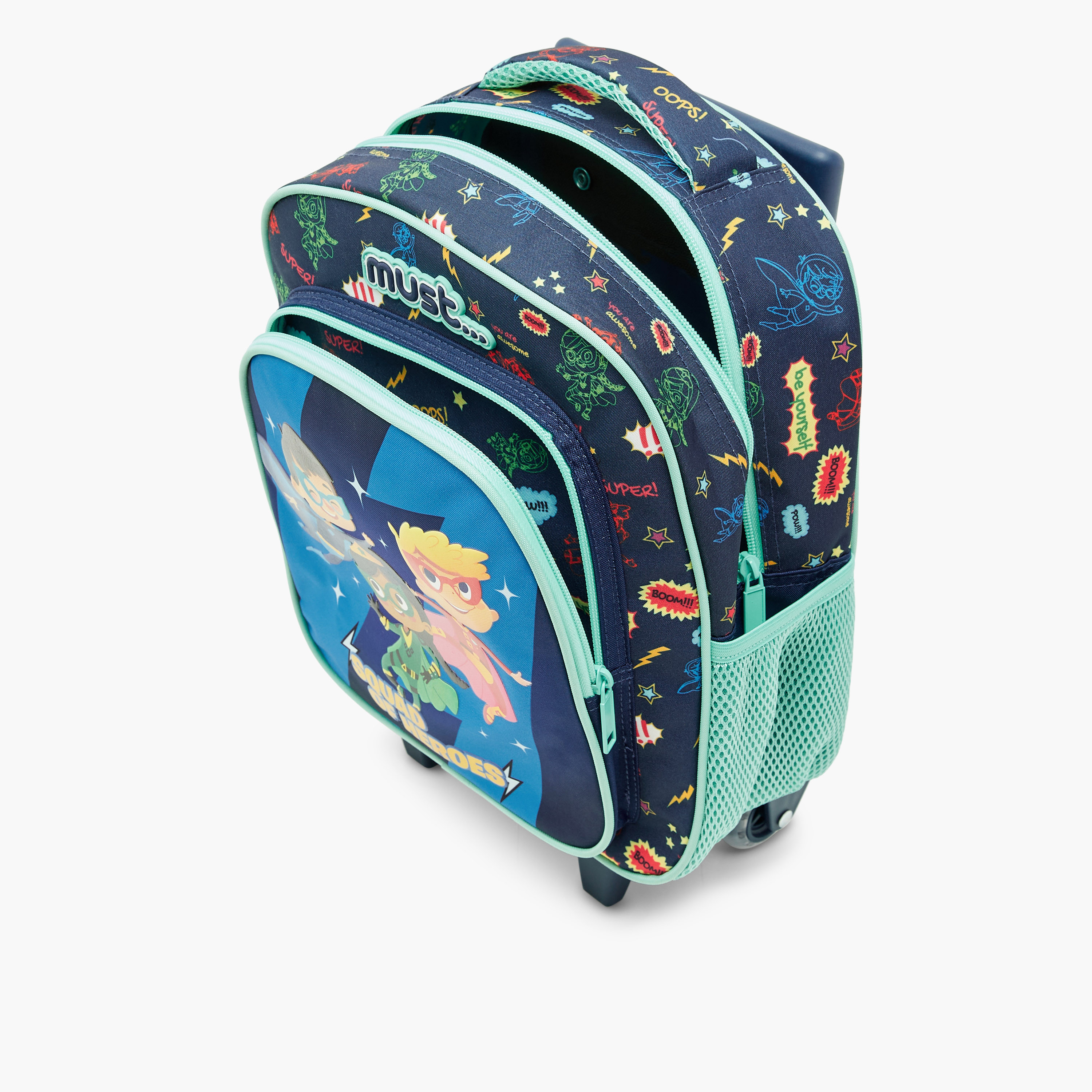 Must Graphic Print Trolley Backpack with Lunch Bag and Pencil Case - 27X10X31 cms-school-bagsandbackpacks-trolleybags-image-9
