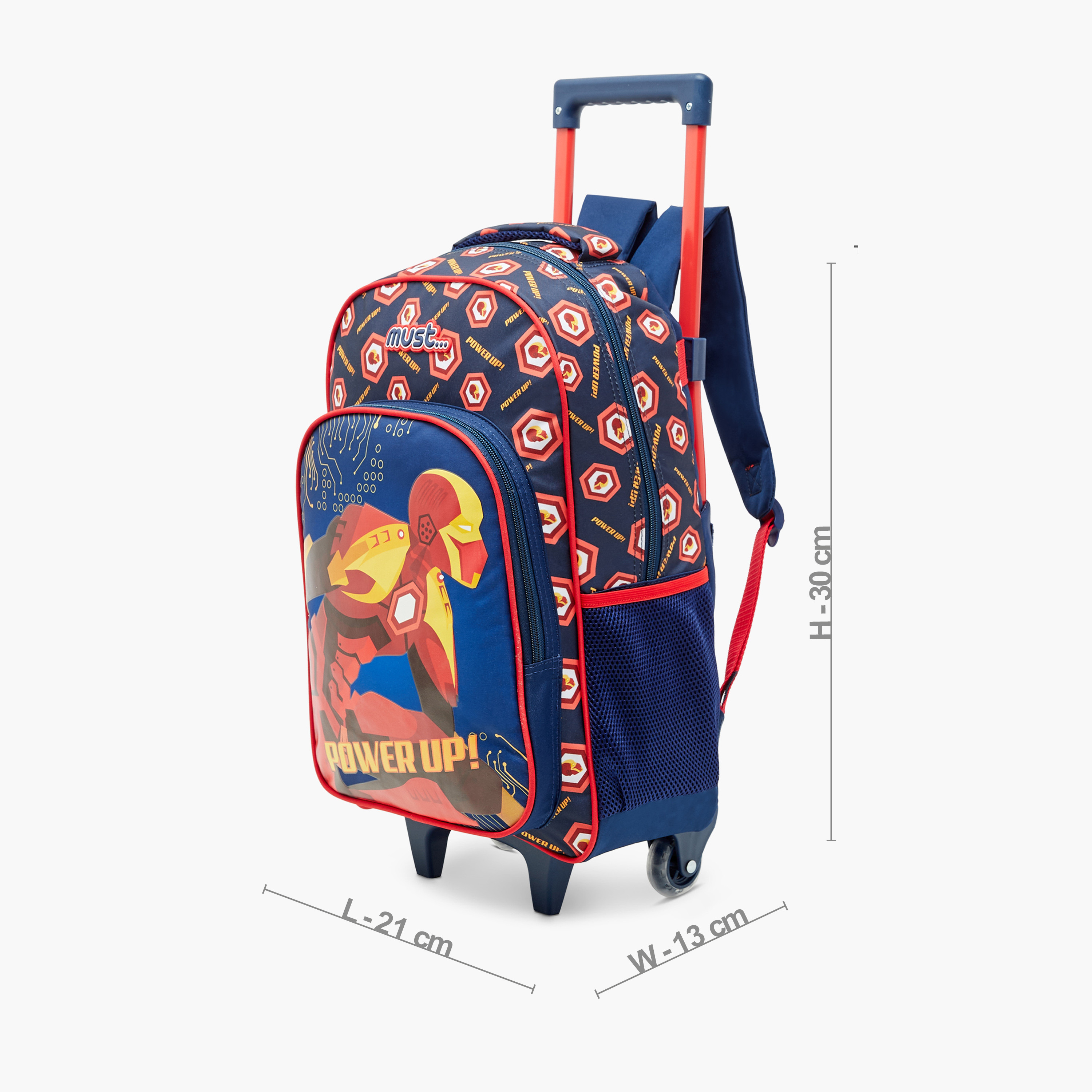 Must 5-Piece Game Print 16-inch Trolley Backpack Set - 43x30x13 cms-school-bagsandbackpacks-trolleybags-image-3