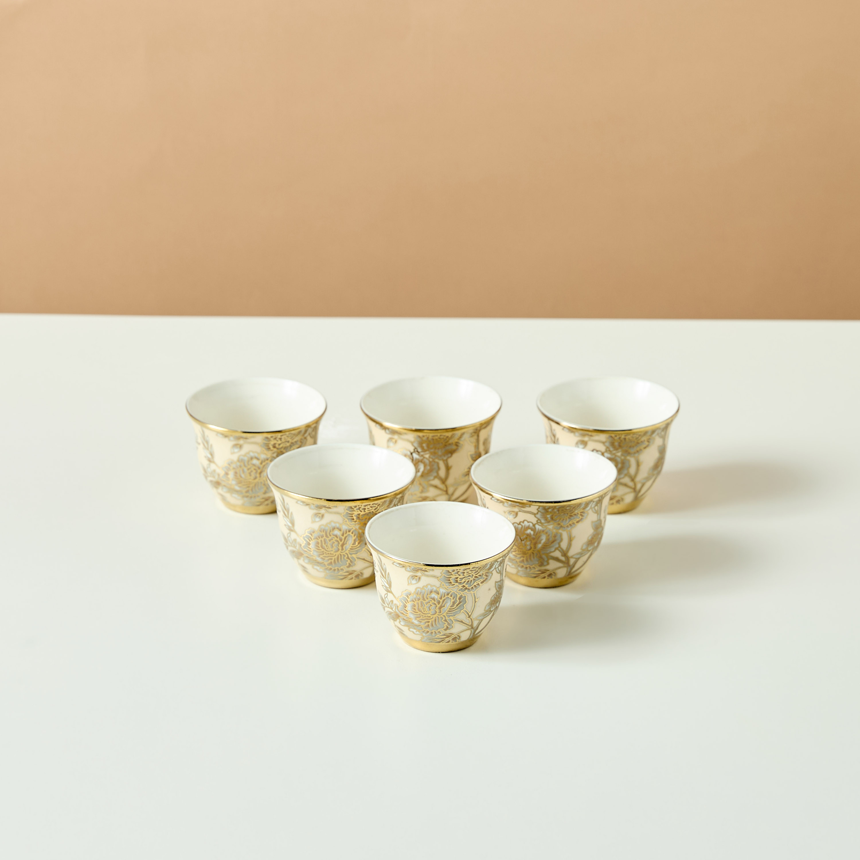 Zahra Floral Print 6-Piece Cawa Cup Set - 80 ml-household-dining-teaandcoffee-teaandcoffeesets-image-3