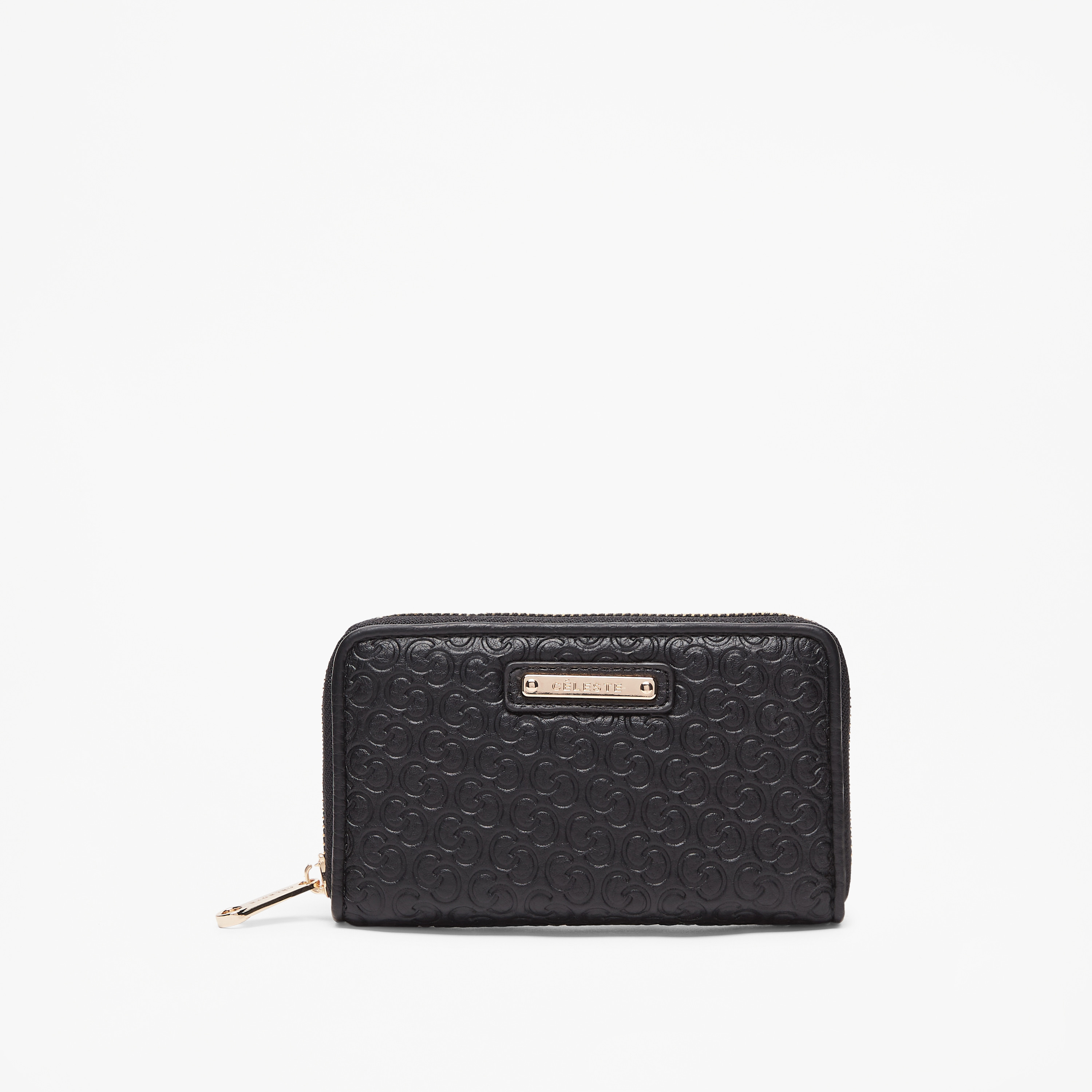 محفظة بسحاب إغلاق دائري ونقوش مونوجرام من سيليست-women-bagsandwallets-wallets-image-1