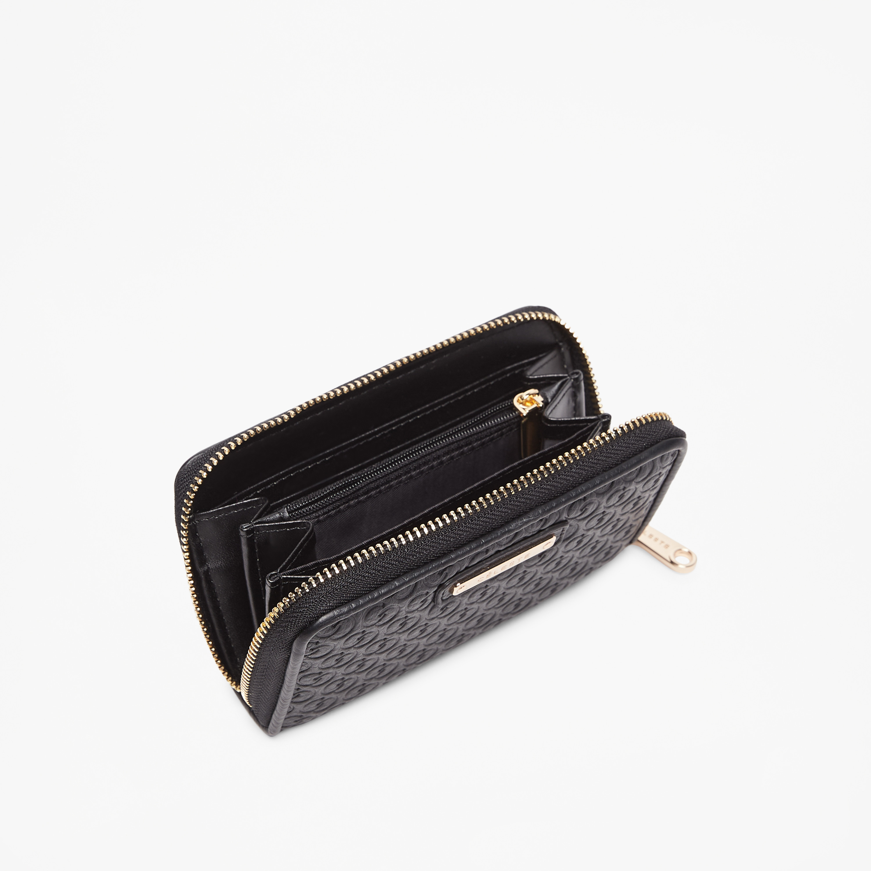 محفظة بسحاب إغلاق دائري ونقوش مونوجرام من سيليست-women-bagsandwallets-wallets-image-4