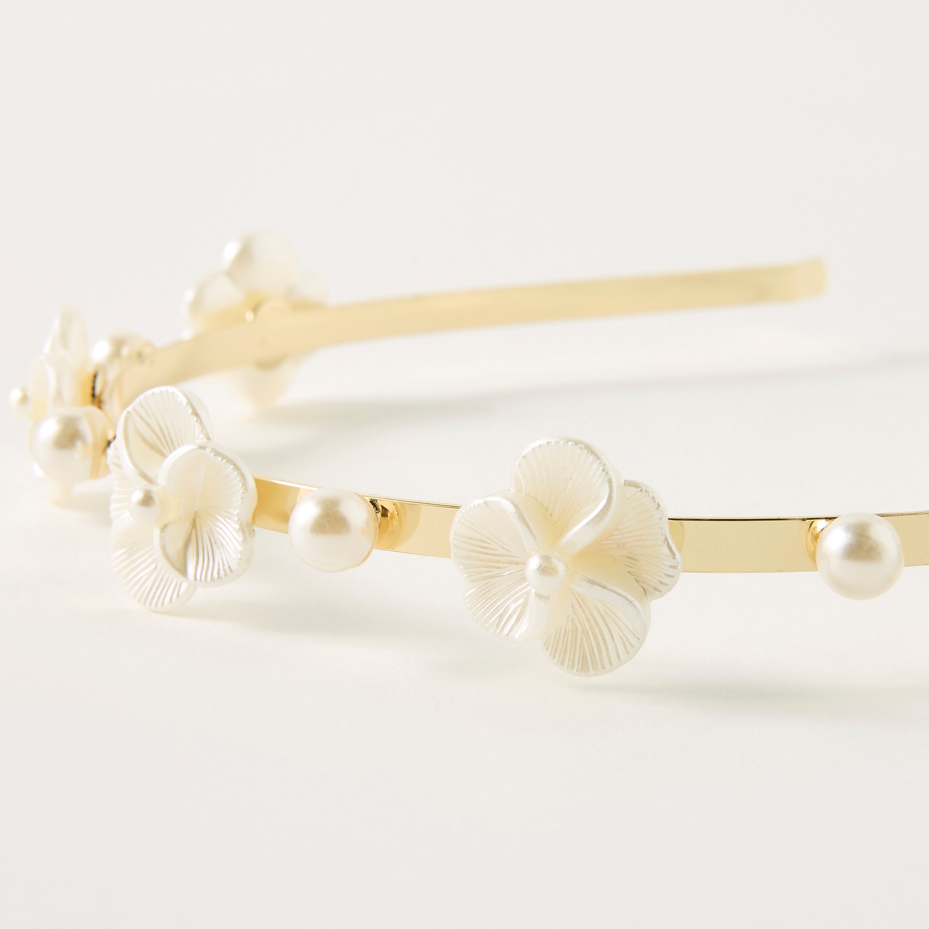 شريطة شعر بتصميم أزهار مزيّنة باللؤلؤ-women-hairaccessories-bands-image-3
