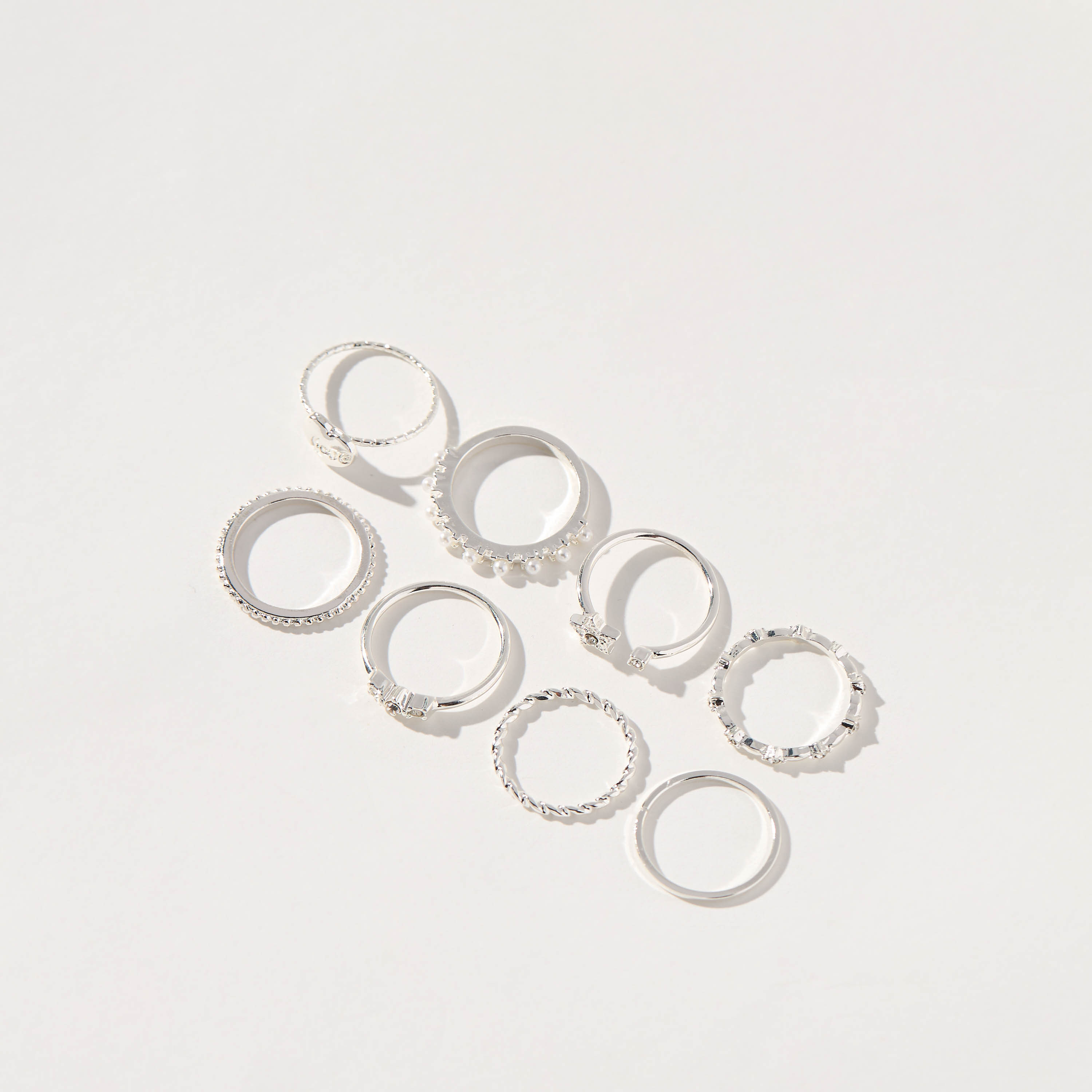 طقم خاتم 8 قطع مزيّنة - لارج - إكس لارج-women-watchesandjewellery-jewellery-rings-image-2