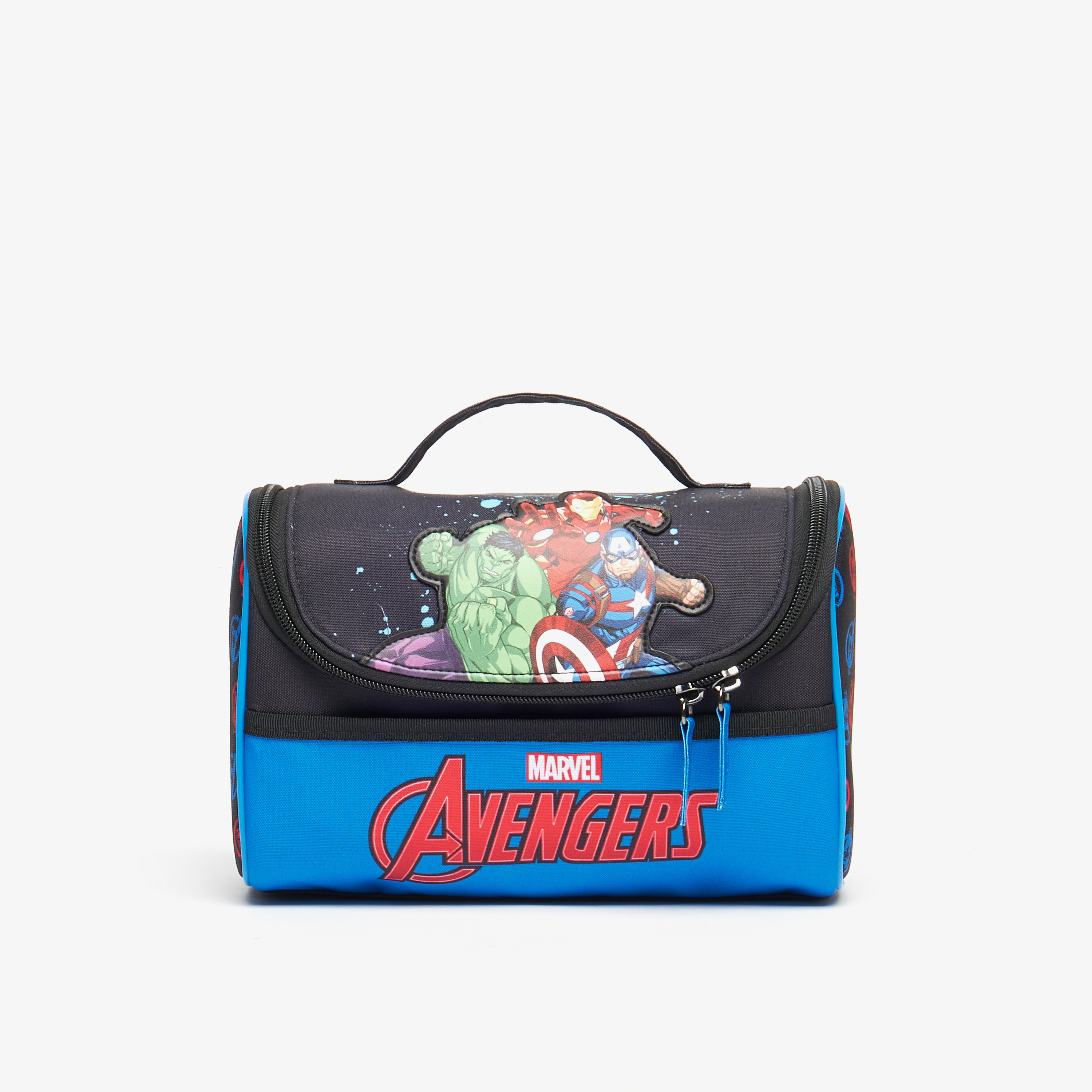 شنطة غداء بسحاب إغلاق ومقبض علوي وطبعات من مارفل-school-lunchessentials-lunchbags-image-1