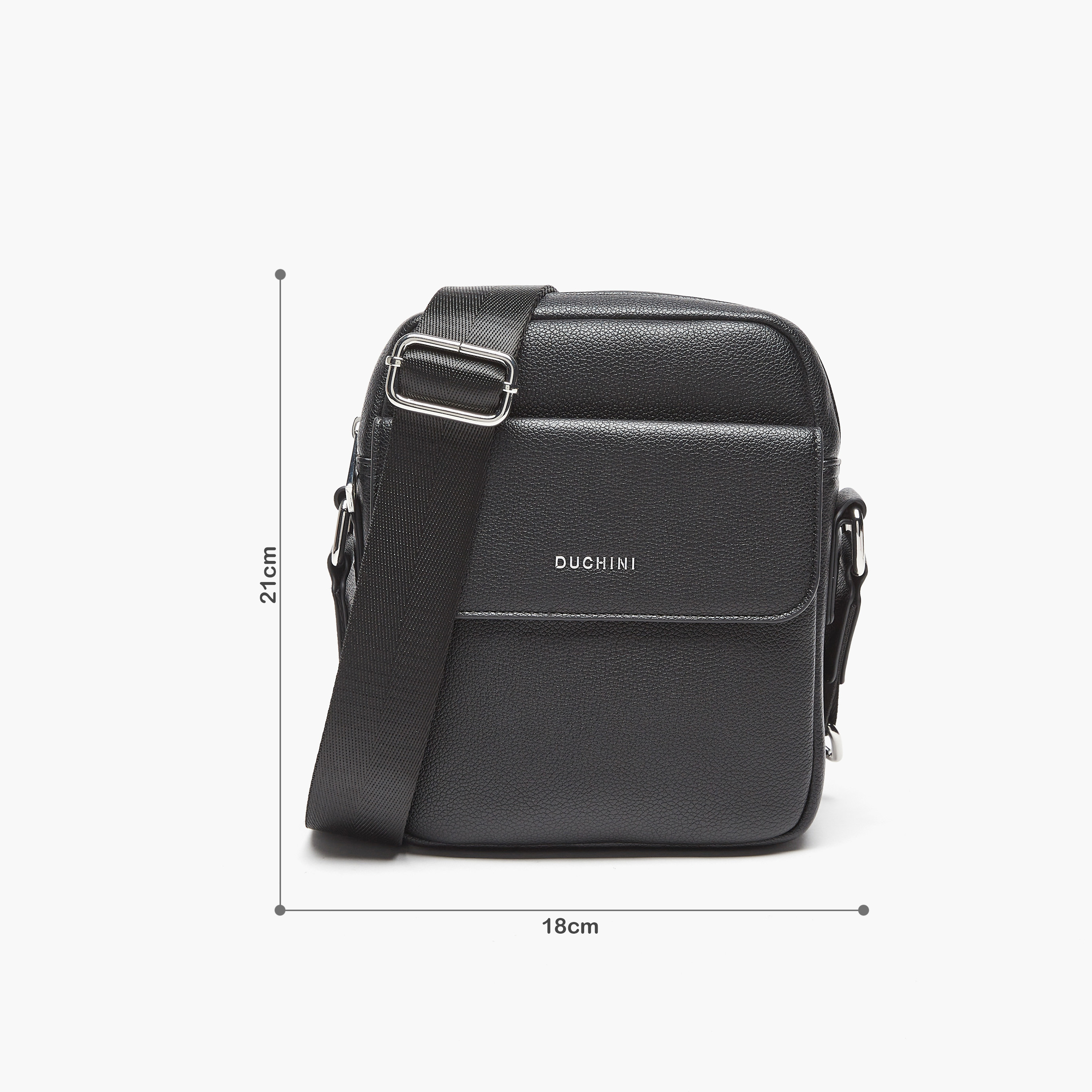 شنطة كروس بودي سادة بسحاب إغلاق وحزام قابل للتعديل من دوتشيني-travel-accessories-image-2
