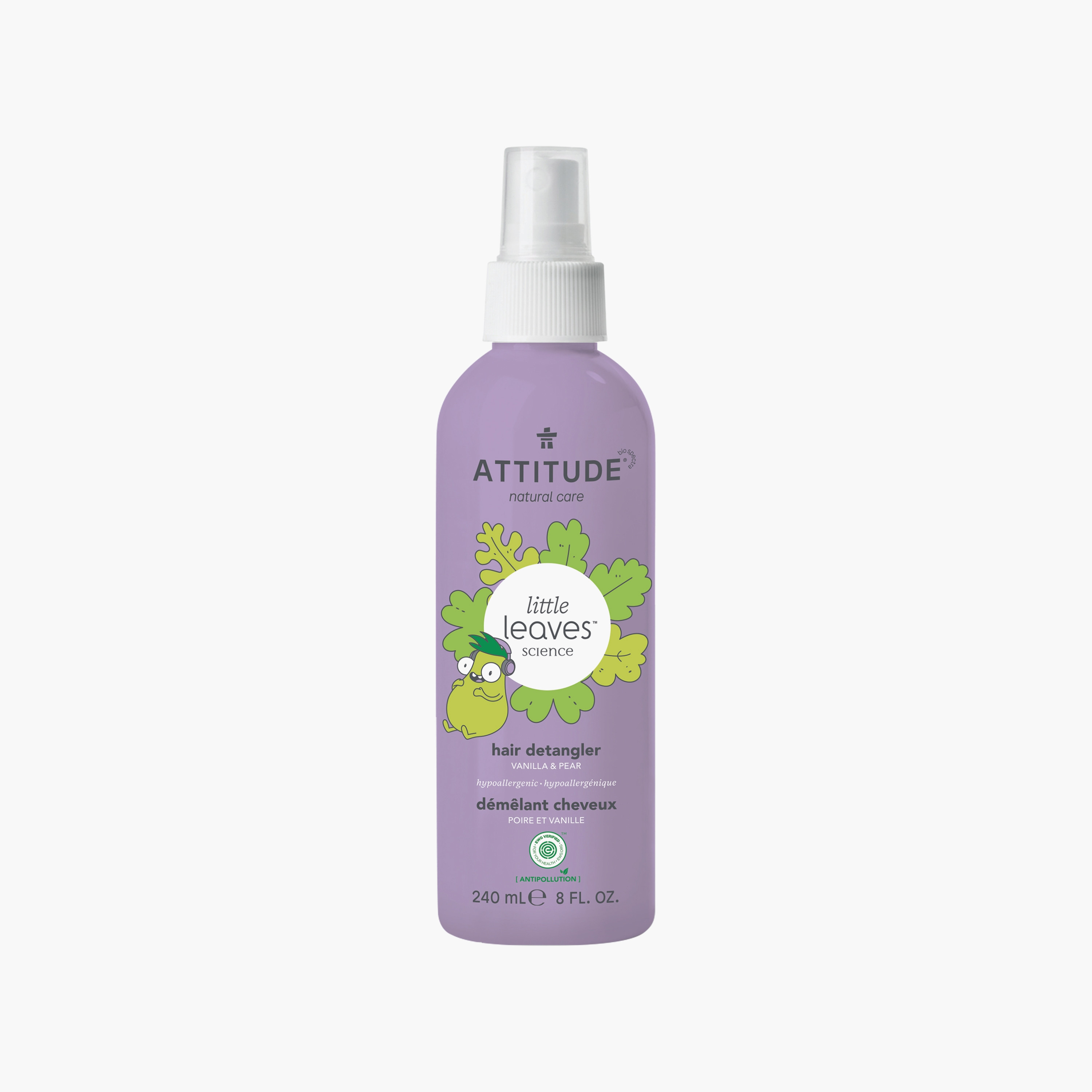 Attitude Hair Detangler, Vanilla & Pear, 240ml-baby-bathandcare-hairbodyskincare-image-1