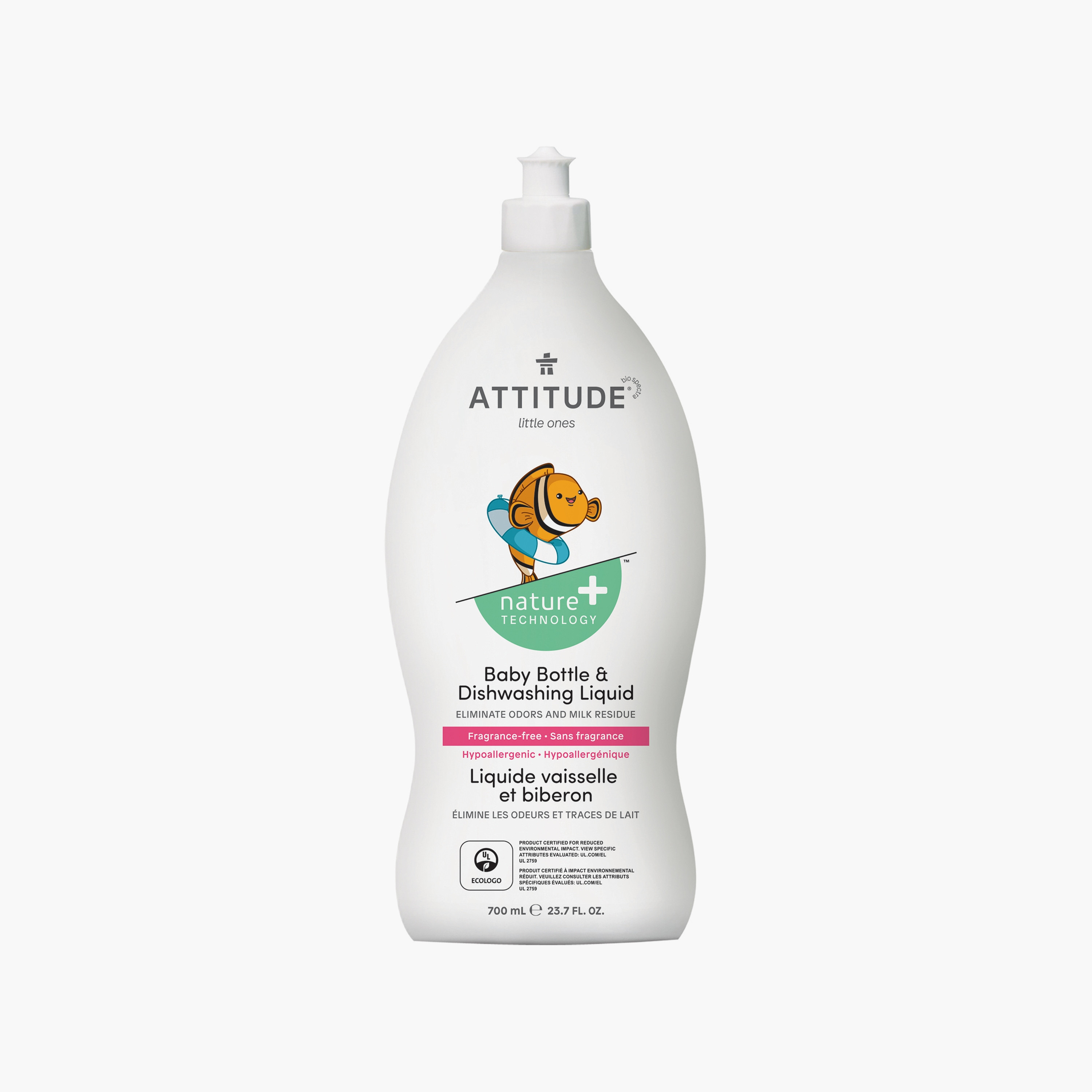 سائل غسيل الأطباق وزجاجة غير معطرة من أتيتيود، 700 مل-baby-feeding-cleaningliquids-image-1
