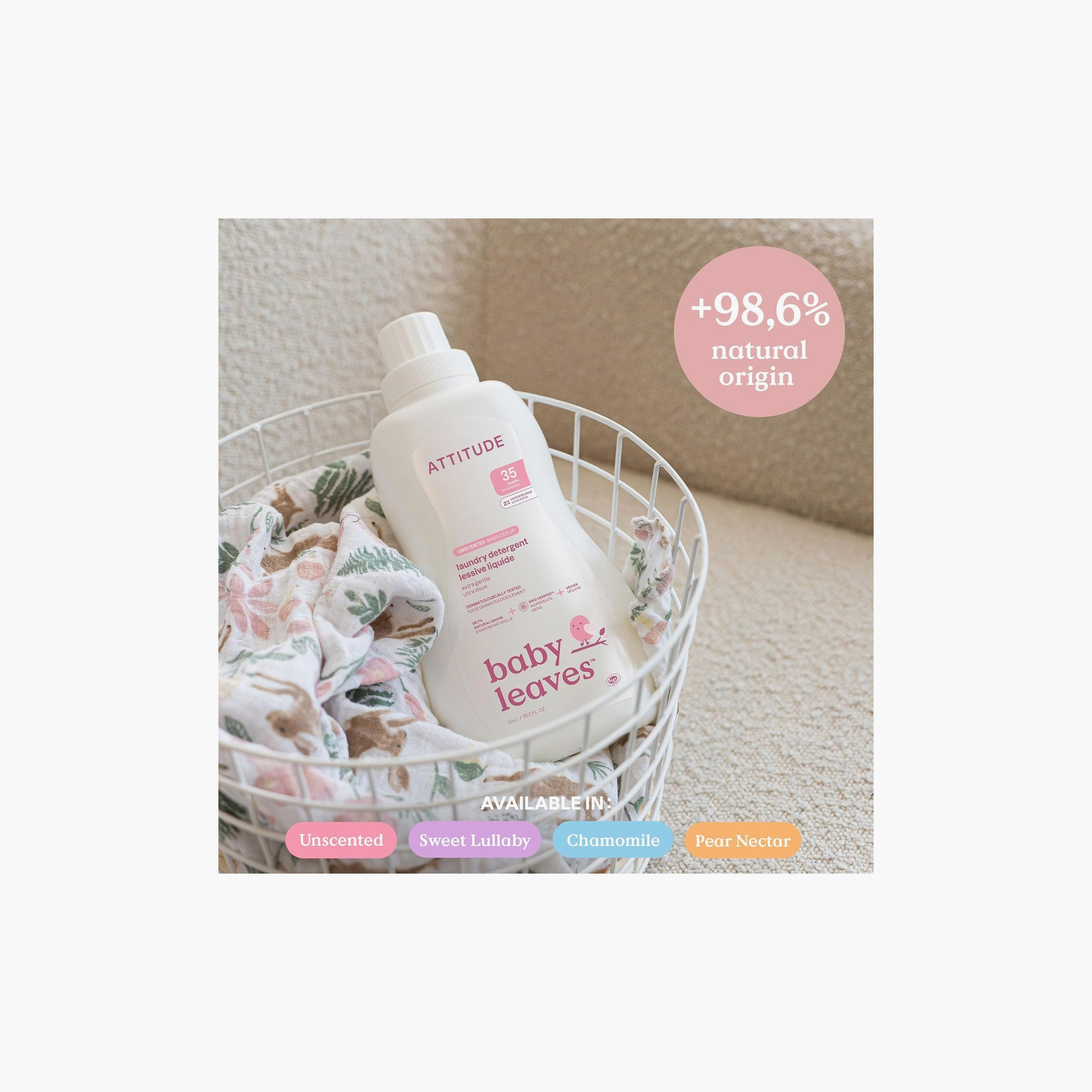 Attitude EWG Verified Baby Laundry Detergent - Unscented - 35 Loads - 1.05 Litre-baby-feeding-cleaningliquids-image-5