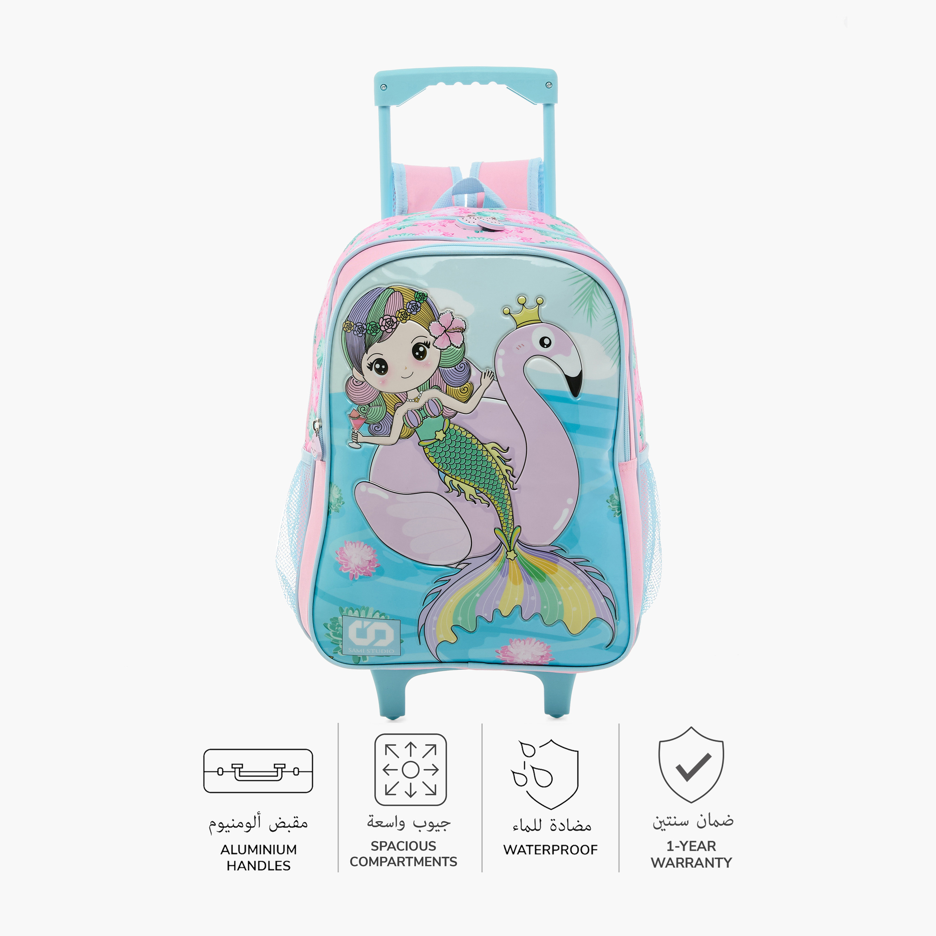 Must 5-Piece Princess Print 16-inch Trolley Backpack Set - 43x30x13 cms-school-bagsandbackpacks-trolleybags-image-4