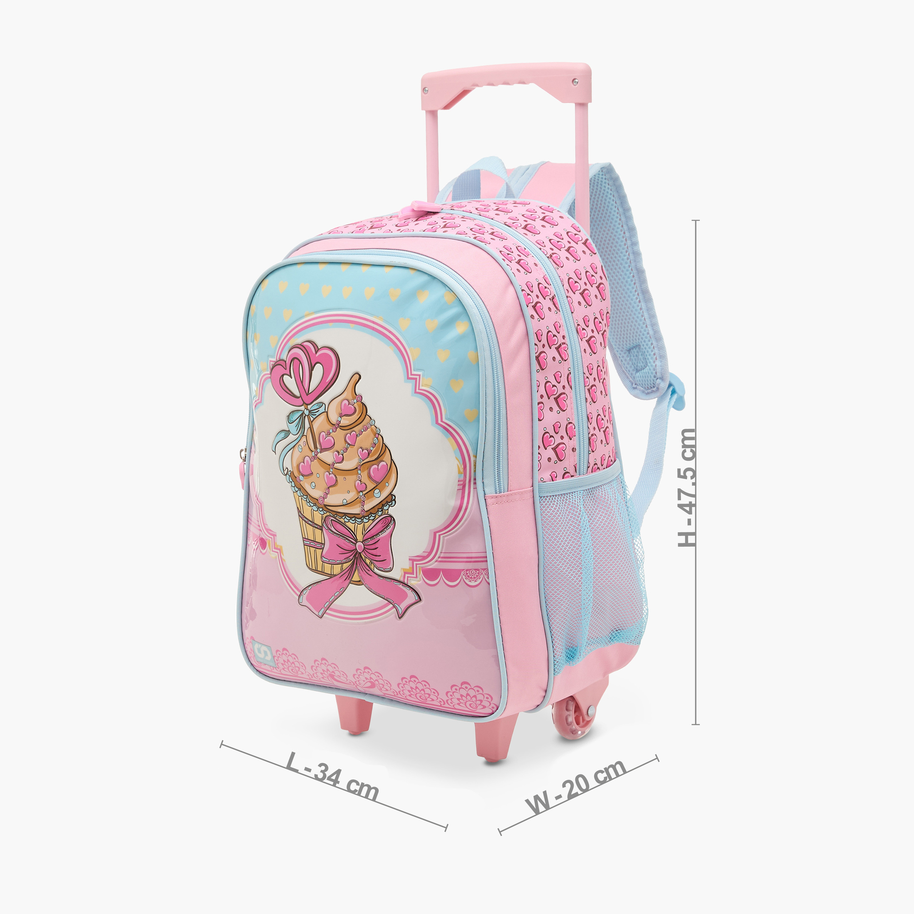 طقم شنطة ظهر ترولي بطبعات حورية بحر 5-Piece قطع من سامي ستوديو - 16 بوصة-school-bagsandbackpacks-trolleybags-image-3