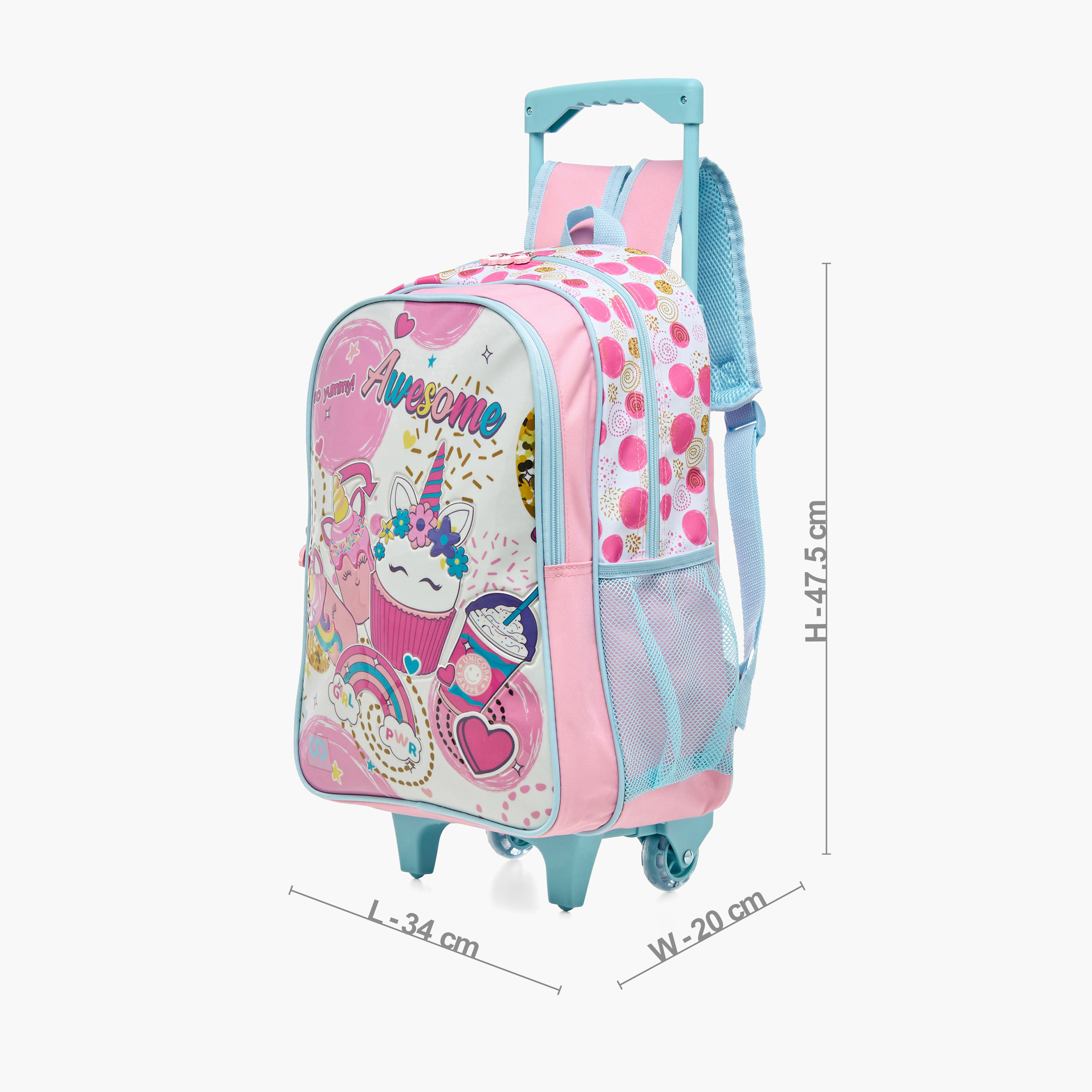 طقم شنطة ظهر ترولي بطبعات حورية بحر 5-Piece قطع من سامي ستوديو - 16 بوصة-school-bagsandbackpacks-trolleybags-image-2