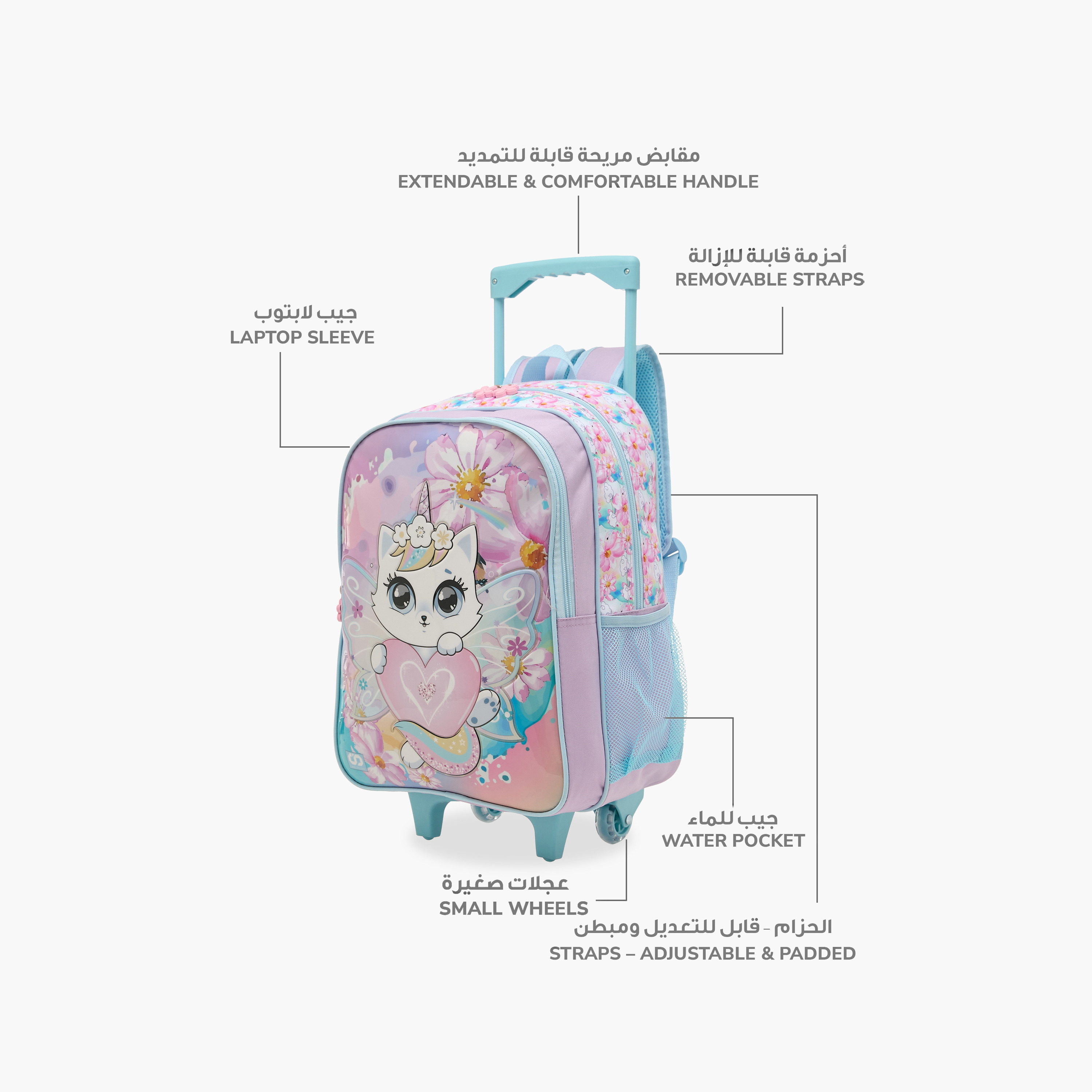 Must 5-Piece Swan Print 16-inch Trolley Backpack Set - 43x30x13 cms-school-bagsandbackpacks-sets-image-7
