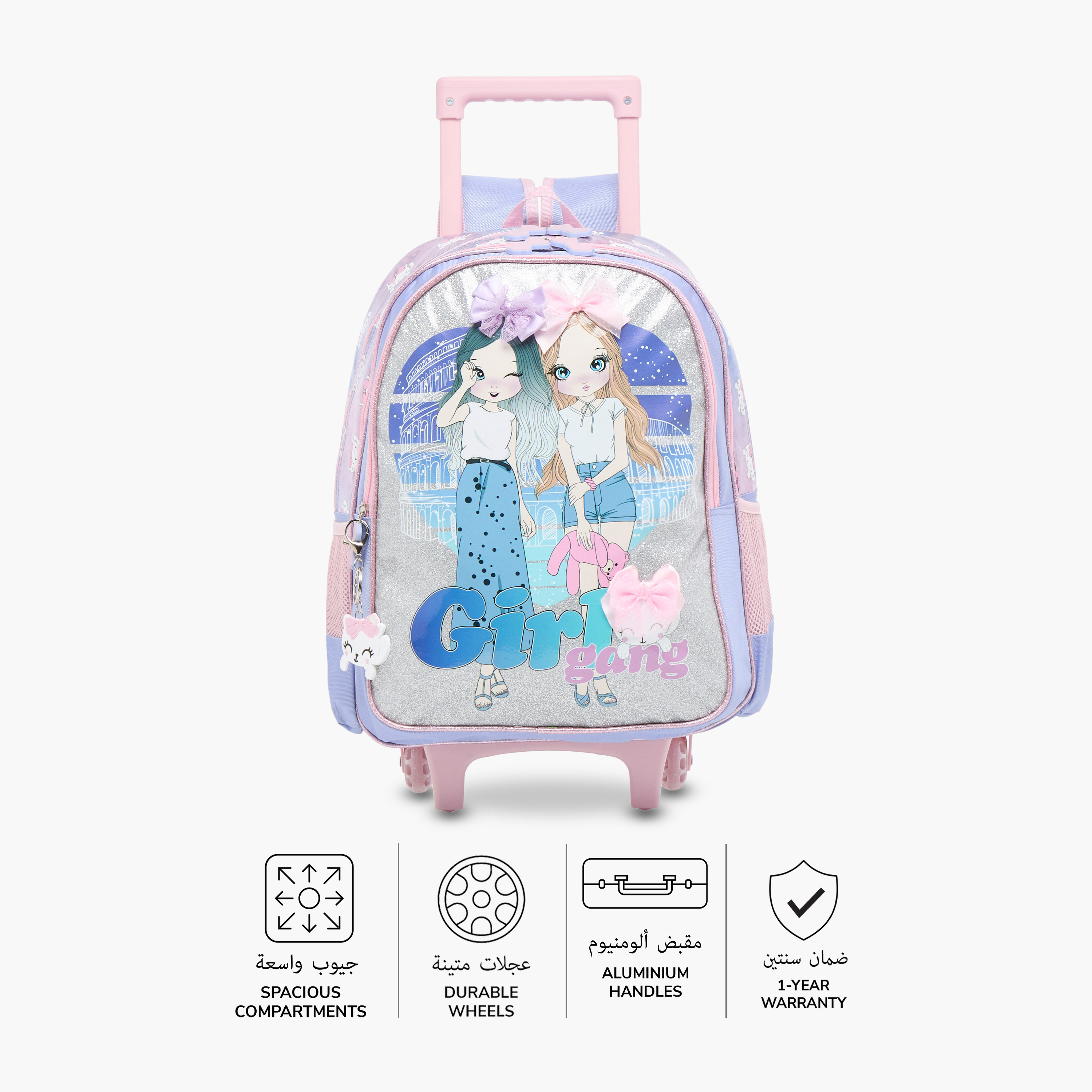 SAMI STUDIO 16-inch Graphic Print Trolley Backpack with Retractable Handle - 33X13.5X44.5 cms-cpkids-backtoschool-schoolbagsandbackpacks-trolleybags-image-5