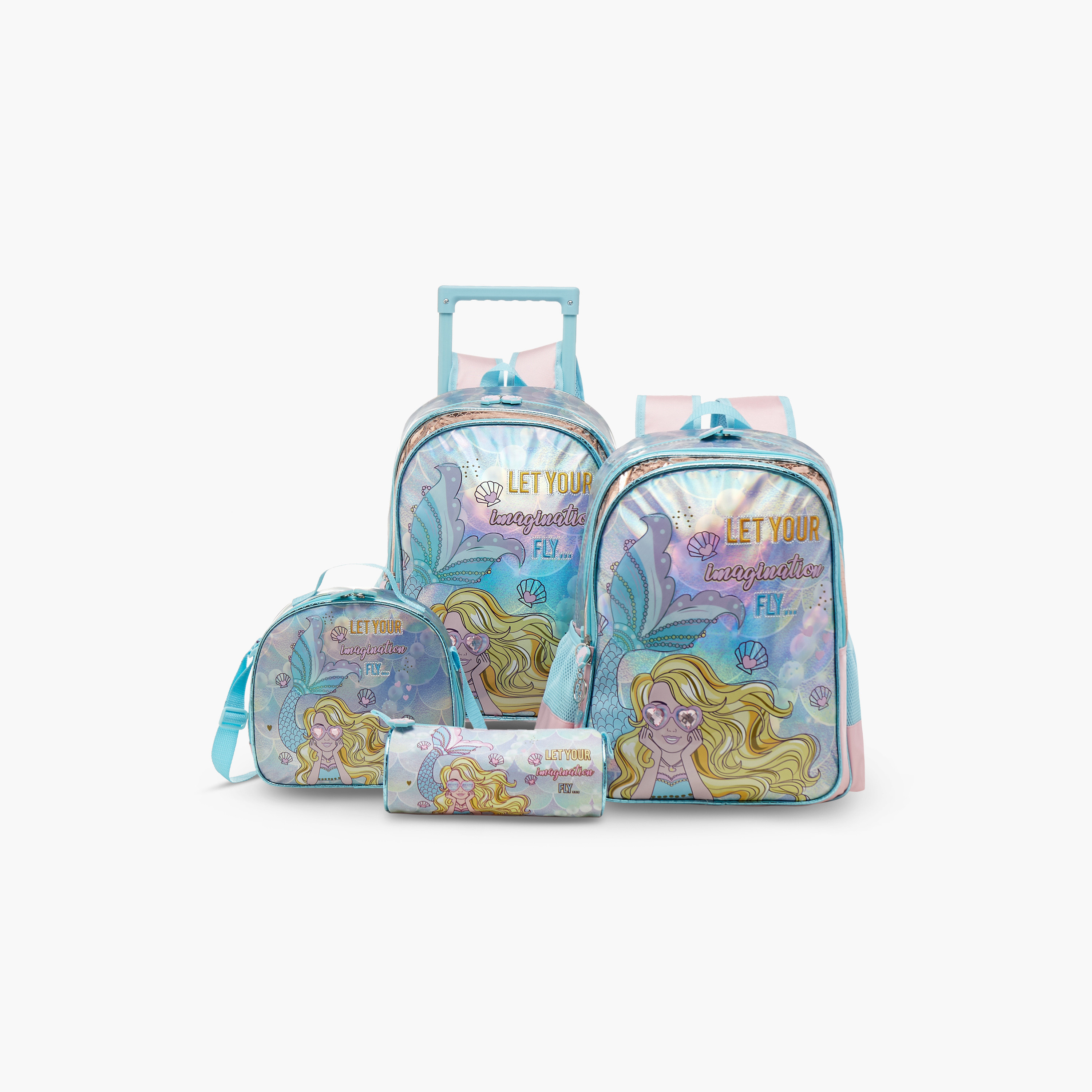 شنطة ظهر بطبعات حورية البحر وحمّالات قابلة للتعديل من سامي ستوديو - 33x14x45 سم-school-bagsandbackpacks-backpacks-image-10