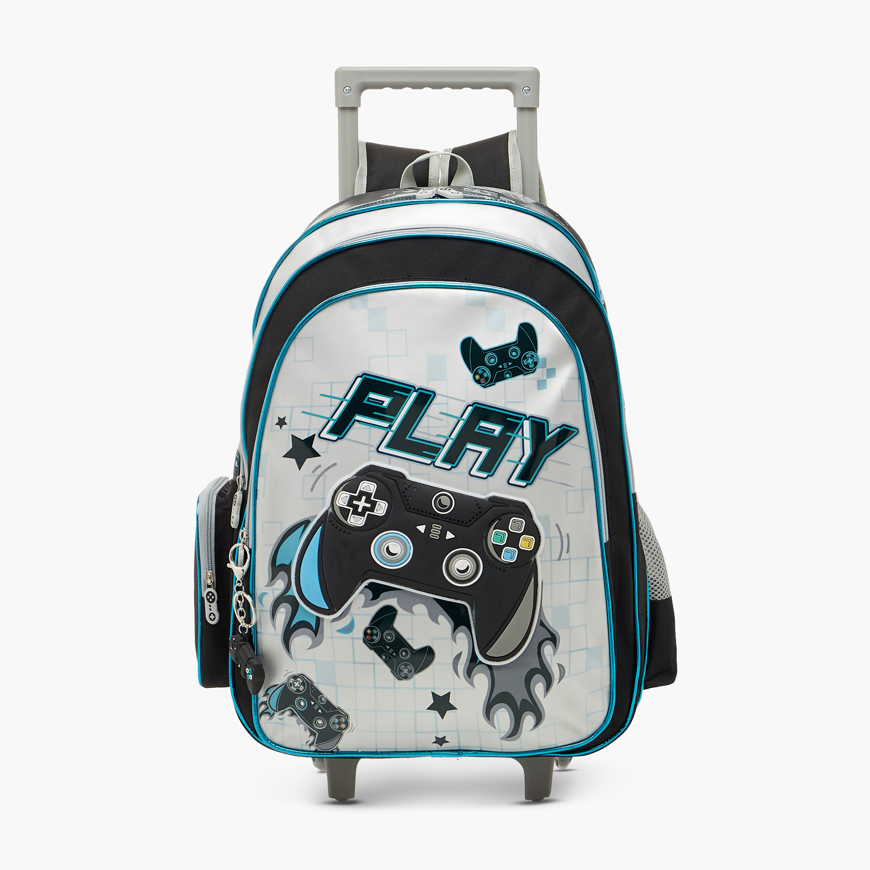 SAMI STUDIO 17-inch Gamer Print Trolley Backpack with Retractable Handle - 33x14x45 cms-school-bagsandbackpacks-trolleybags-image-2