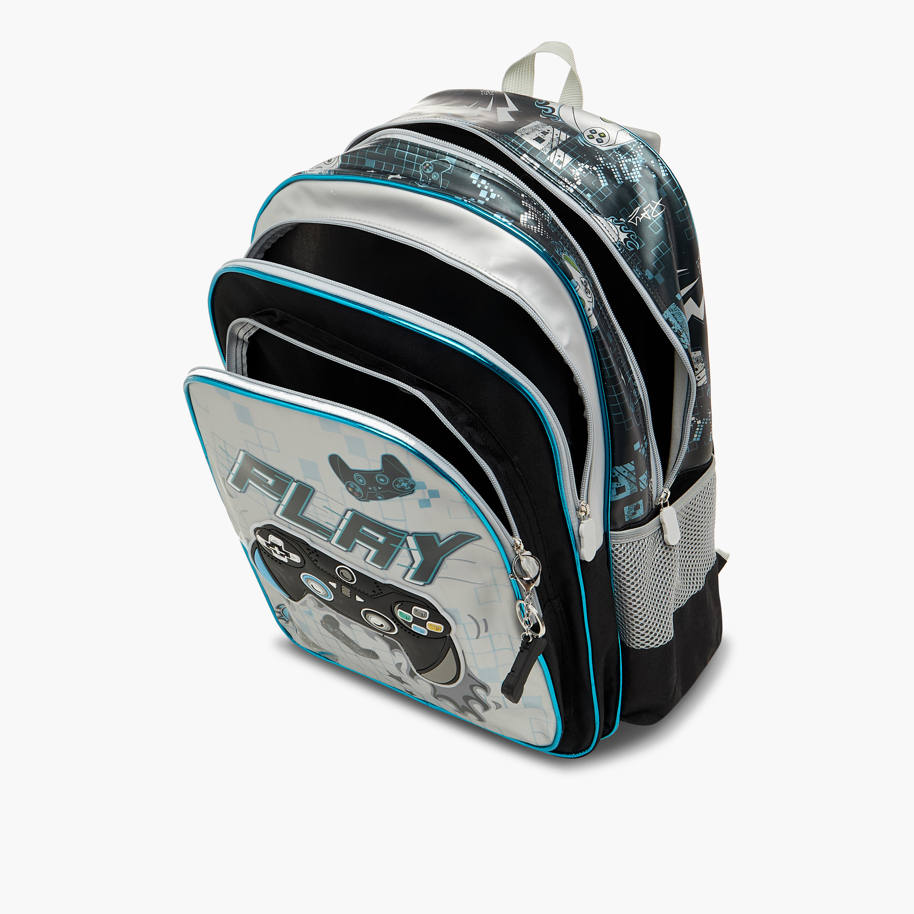 SAMI STUDIO 17-inch Gamer Print Trolley Backpack with Retractable Handle - 33x14x45 cms-school-bagsandbackpacks-trolleybags-image-12