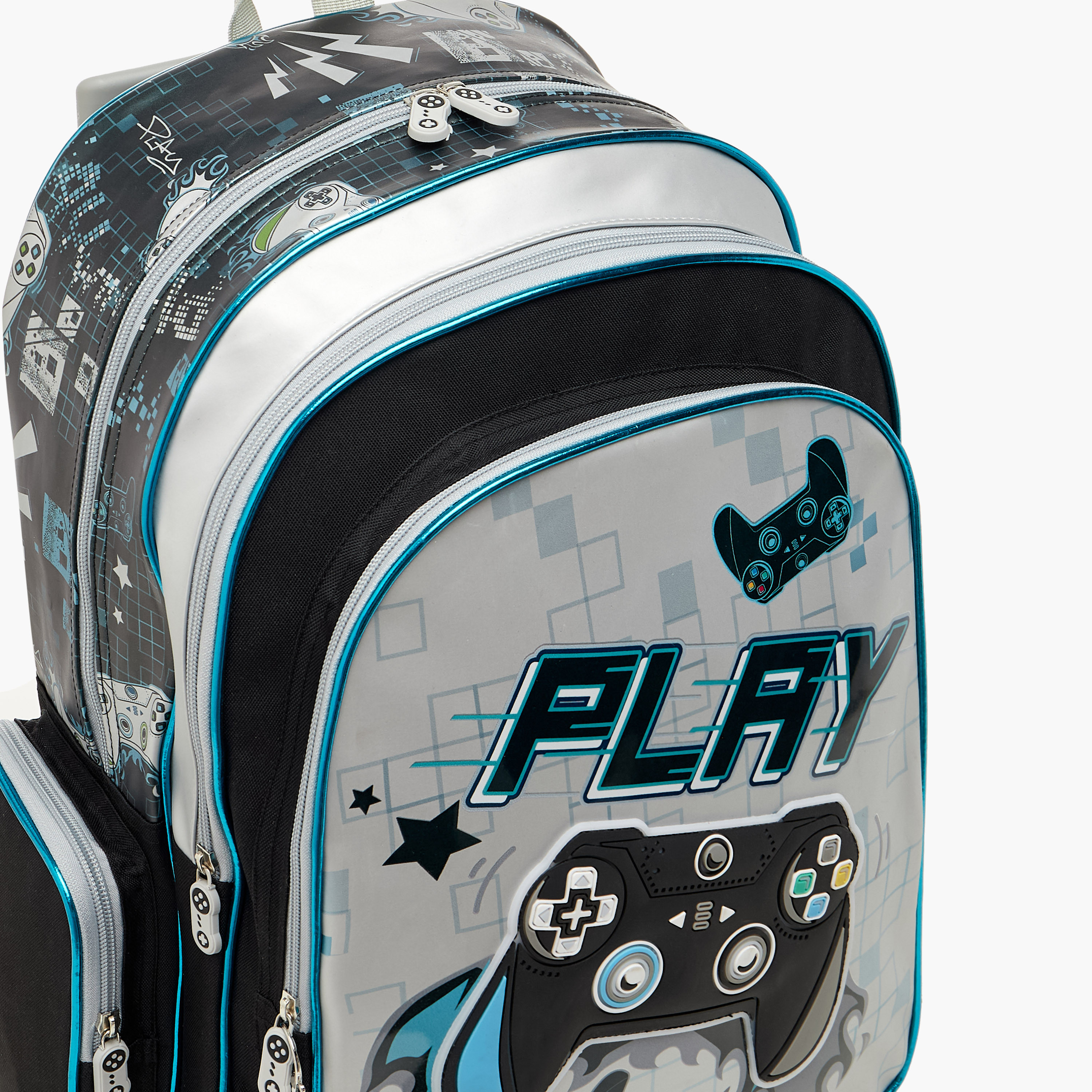 SAMI STUDIO 17-inch Gamer Print Trolley Backpack with Retractable Handle - 33x14x45 cms-school-bagsandbackpacks-trolleybags-image-8