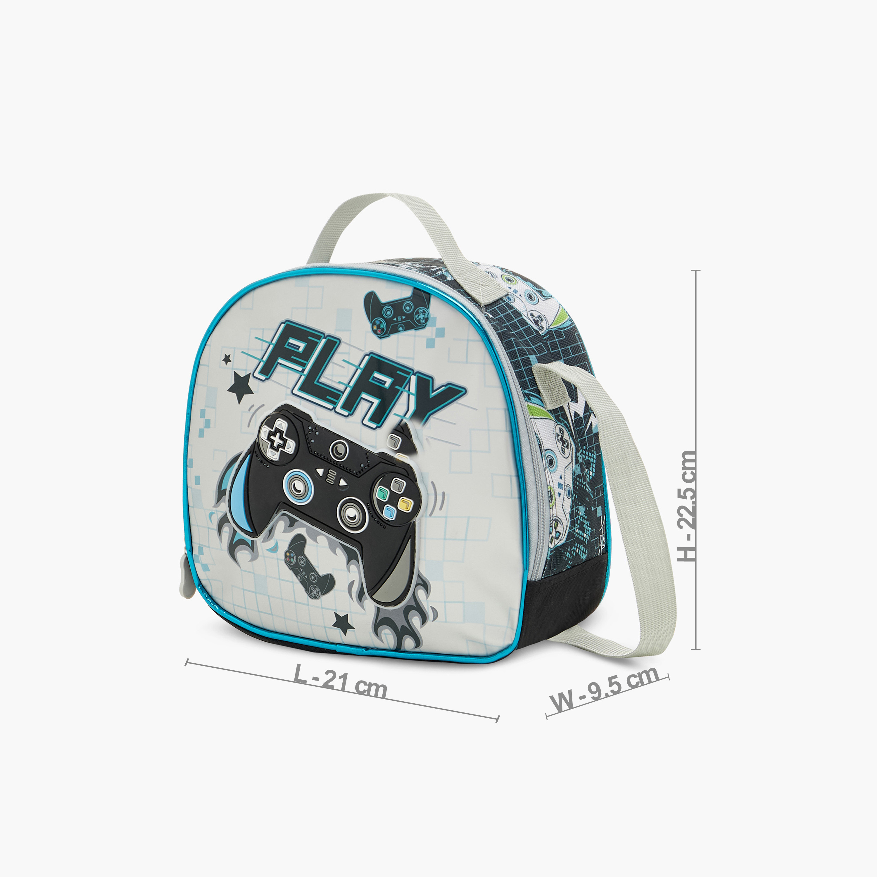 SAMI STUDIO Gamer Print Lunch Bag with Adjustable Strap-school-lunchessentials-lunchbags-image-1