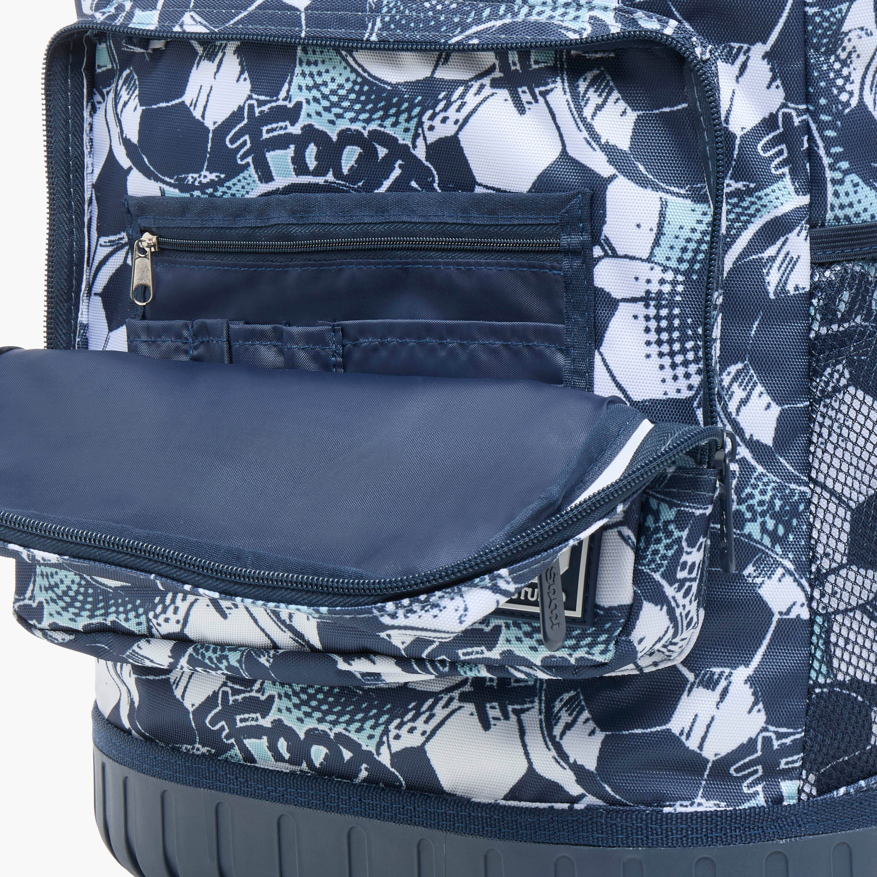 SAMI STUDIO 18-inch Football Print Trolley Backpack with Retractable Handle - 43x32x18 cms-cpkids-backtoschool-schoolbagsandbackpacks-trolleybags-image-13