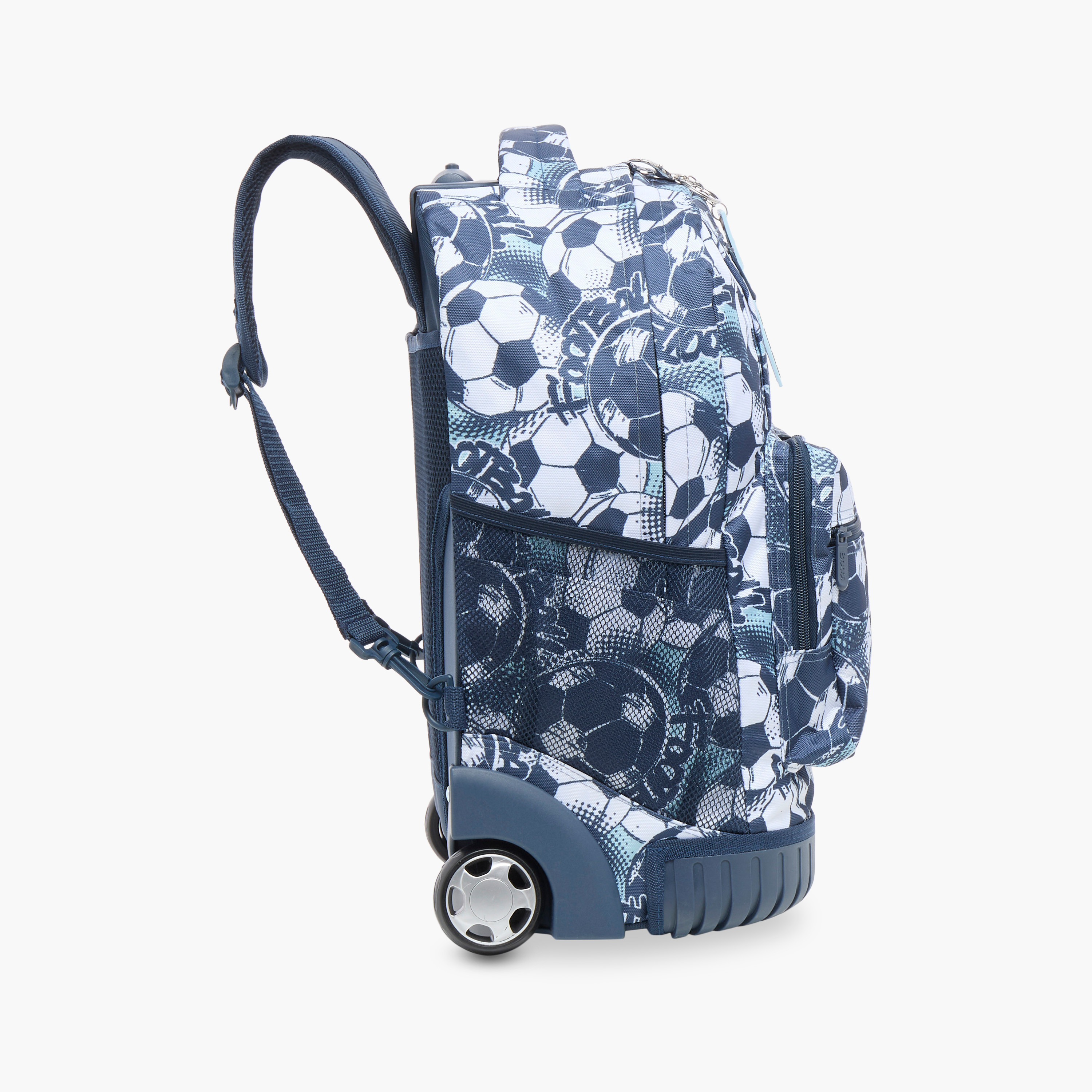 SAMI STUDIO 18-inch Football Print Trolley Backpack with Retractable Handle - 43x32x18 cms-cpkids-backtoschool-schoolbagsandbackpacks-trolleybags-image-3