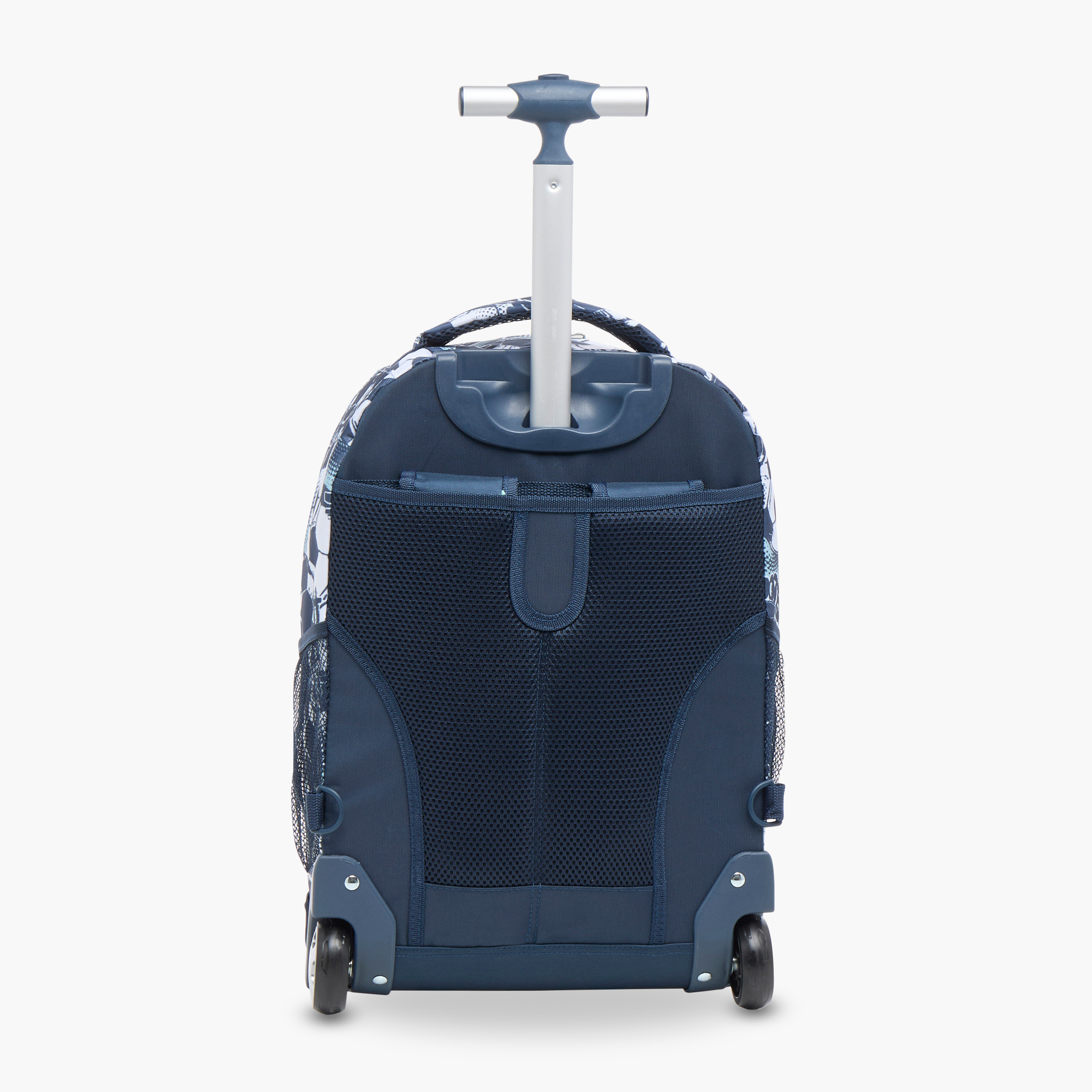 SAMI STUDIO 18-inch Football Print Trolley Backpack with Retractable Handle - 43x32x18 cms-cpkids-backtoschool-schoolbagsandbackpacks-trolleybags-image-7