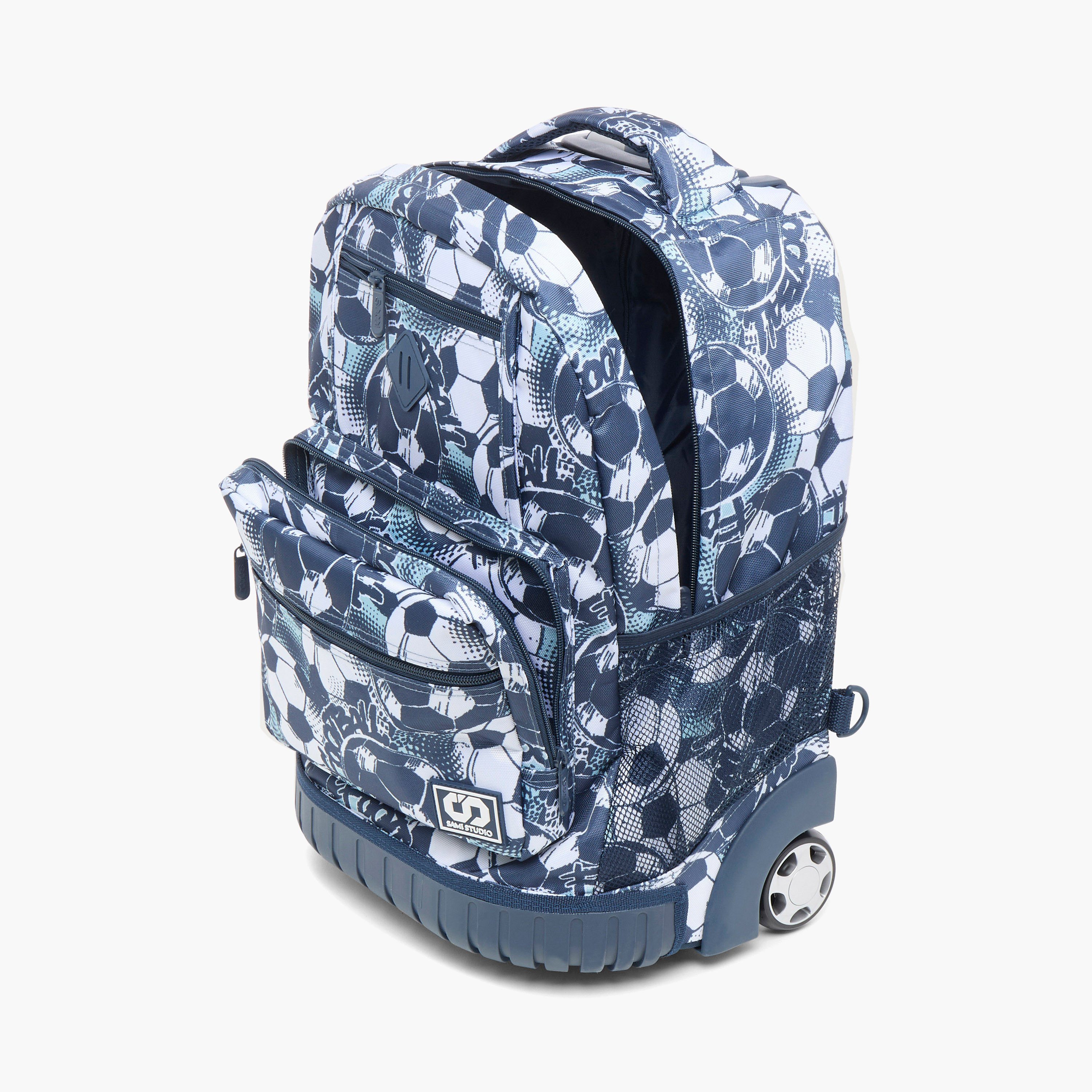 SAMI STUDIO 18-inch Football Print Trolley Backpack with Retractable Handle - 43x32x18 cms-cpkids-backtoschool-schoolbagsandbackpacks-trolleybags-image-8