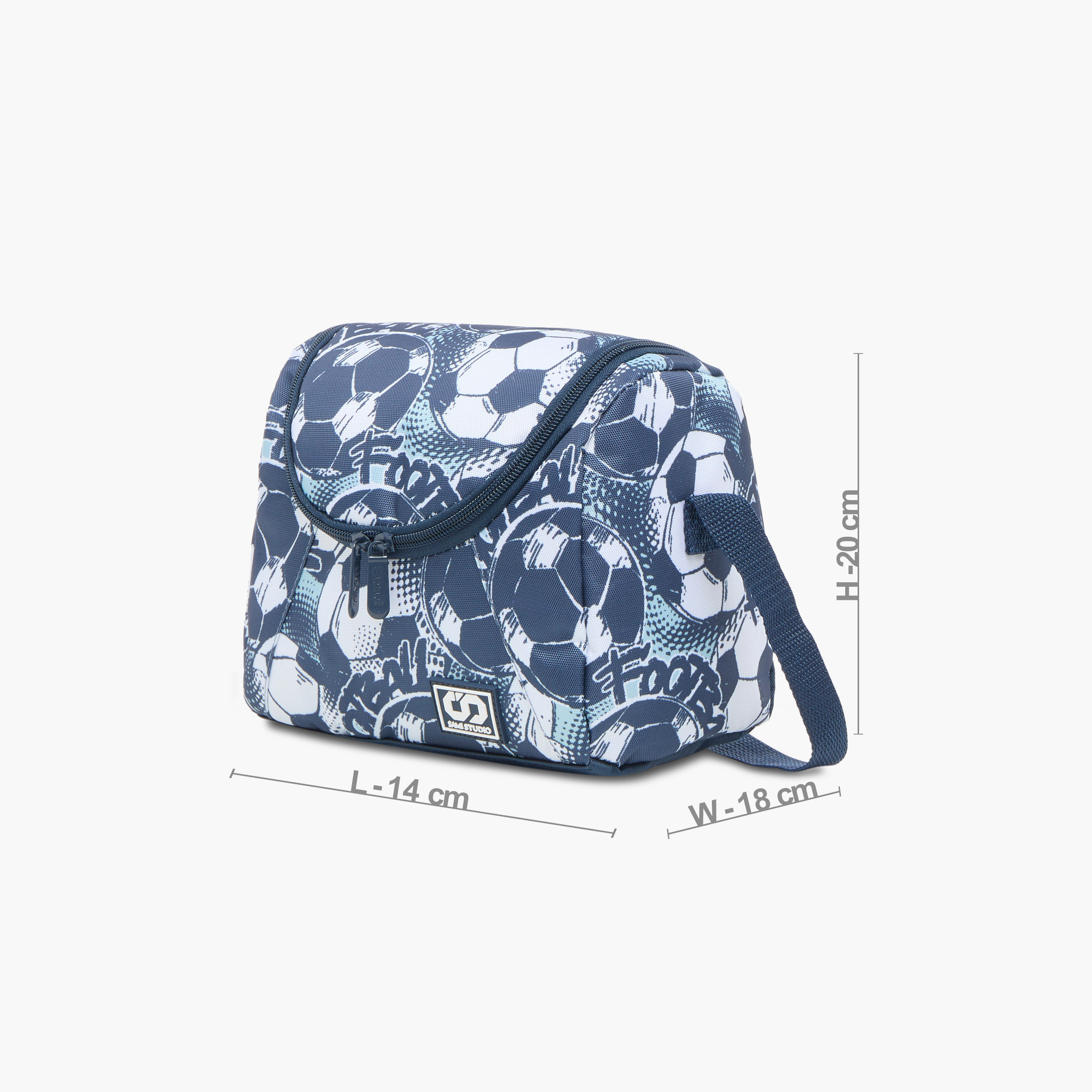 SAMI STUDIO Football Print Lunch Bag with Adjustable Strap and Zip Closure-school-lunchessentials-lunchbags-image-2