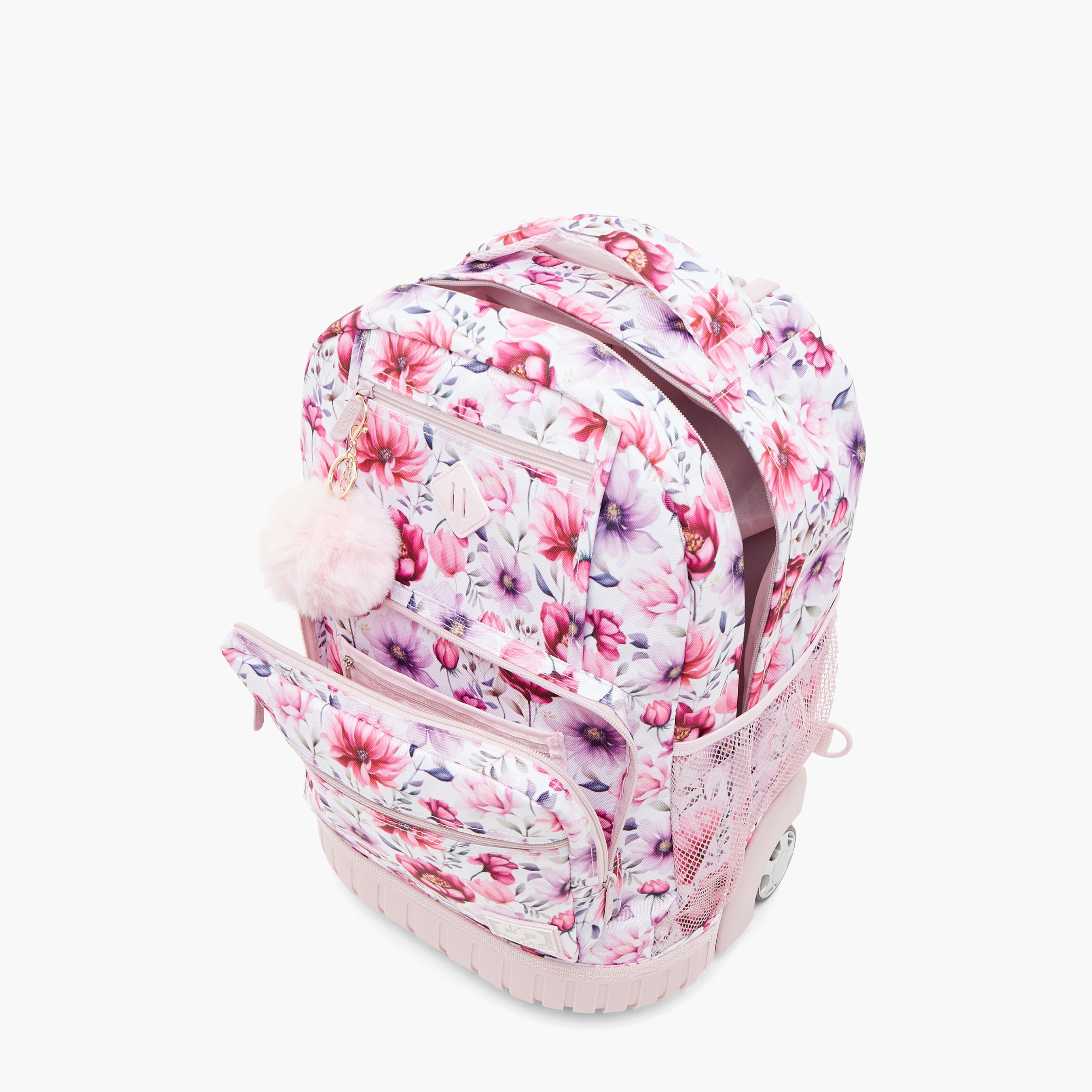 SAMI STUDIO Floral Print Softcase Trolley Bag with Retractable Handle-school-bagsandbackpacks-trolleybags-image-12