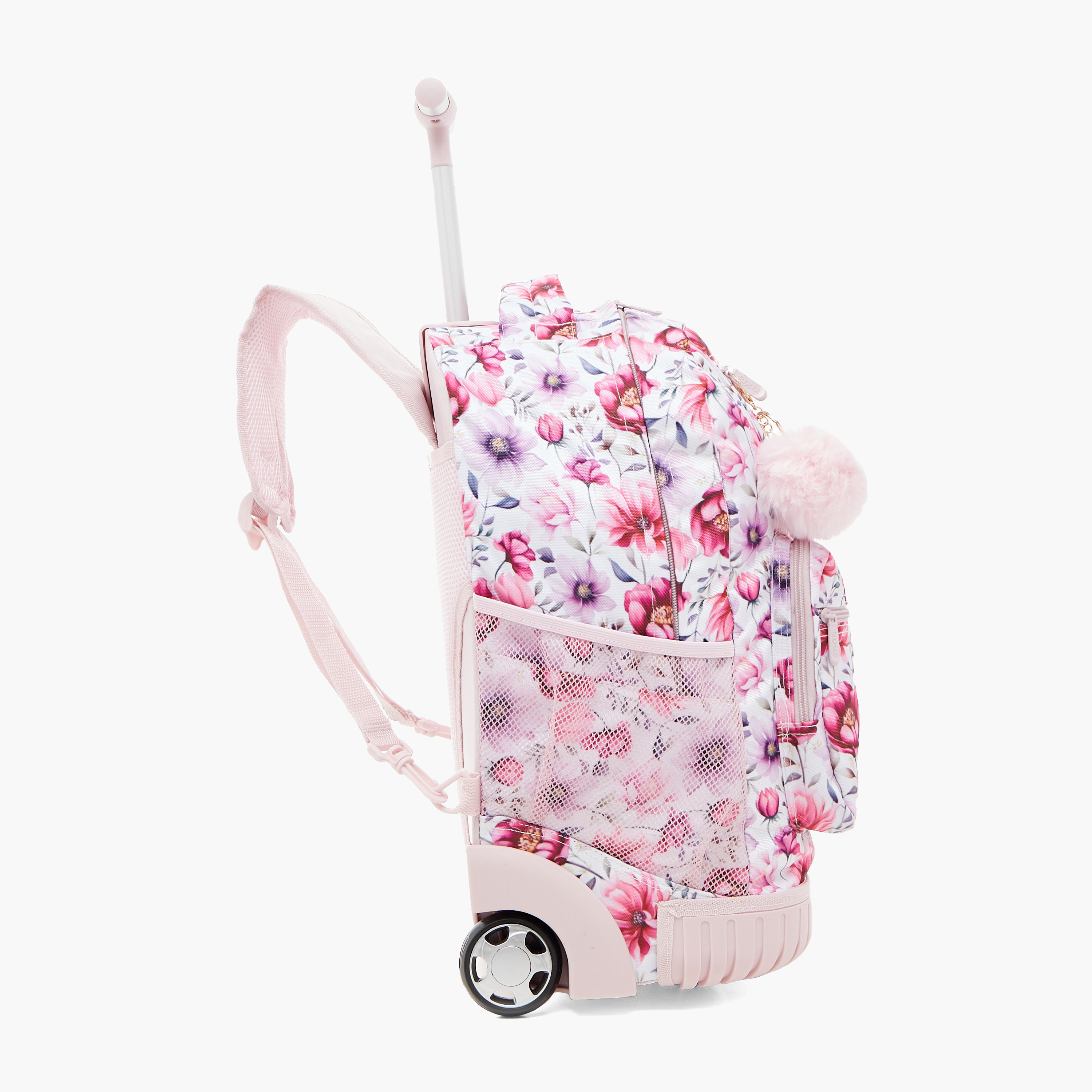 SAMI STUDIO Floral Print Softcase Trolley Bag with Retractable Handle-school-bagsandbackpacks-trolleybags-image-7