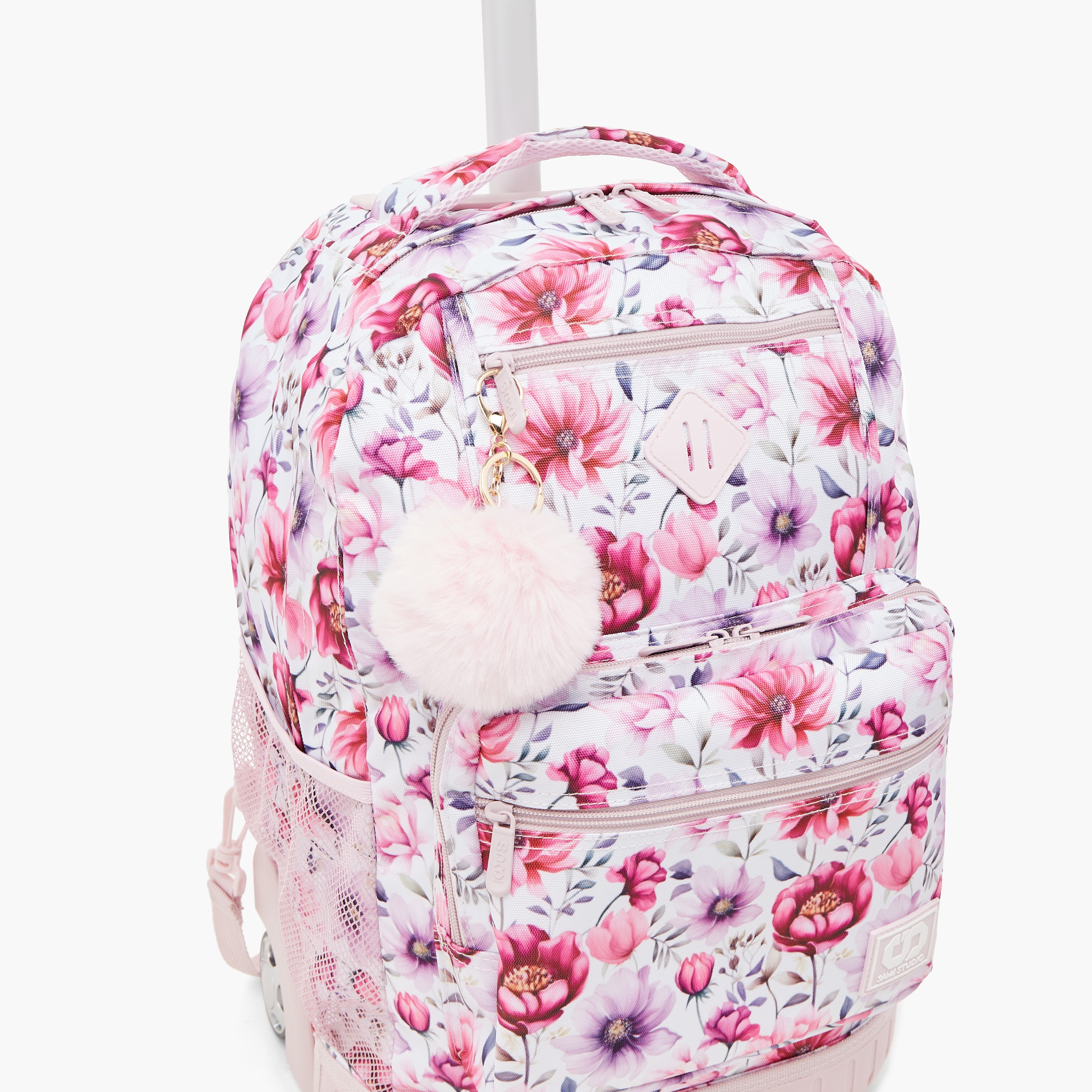 SAMI STUDIO Floral Print Softcase Trolley Bag with Retractable Handle-school-bagsandbackpacks-trolleybags-image-8