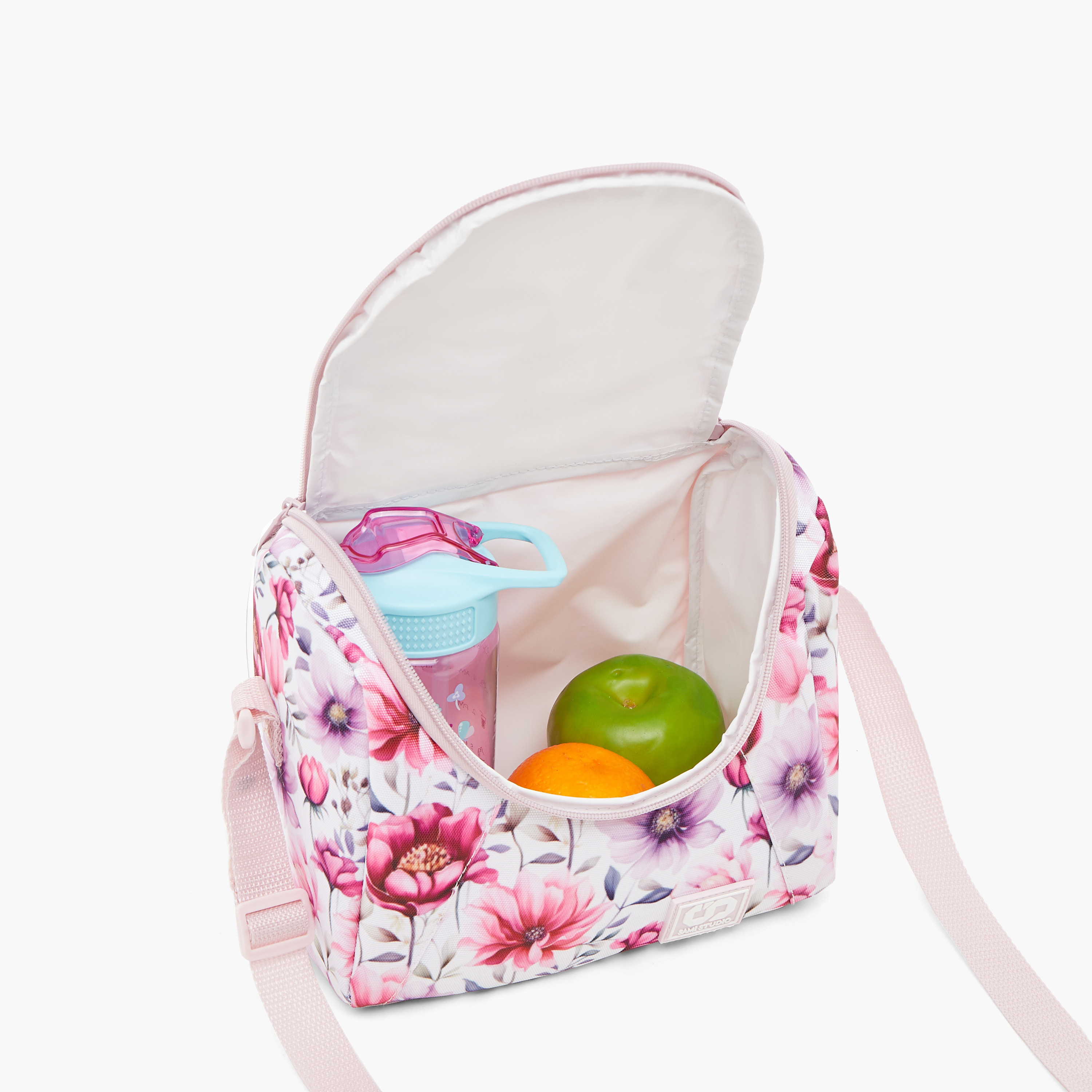 SAMI STUDIO All-Over Floral Print Lunch Bag with Adjustable Strap and Zip Closure-school-lunchessentials-lunchbags-image-5