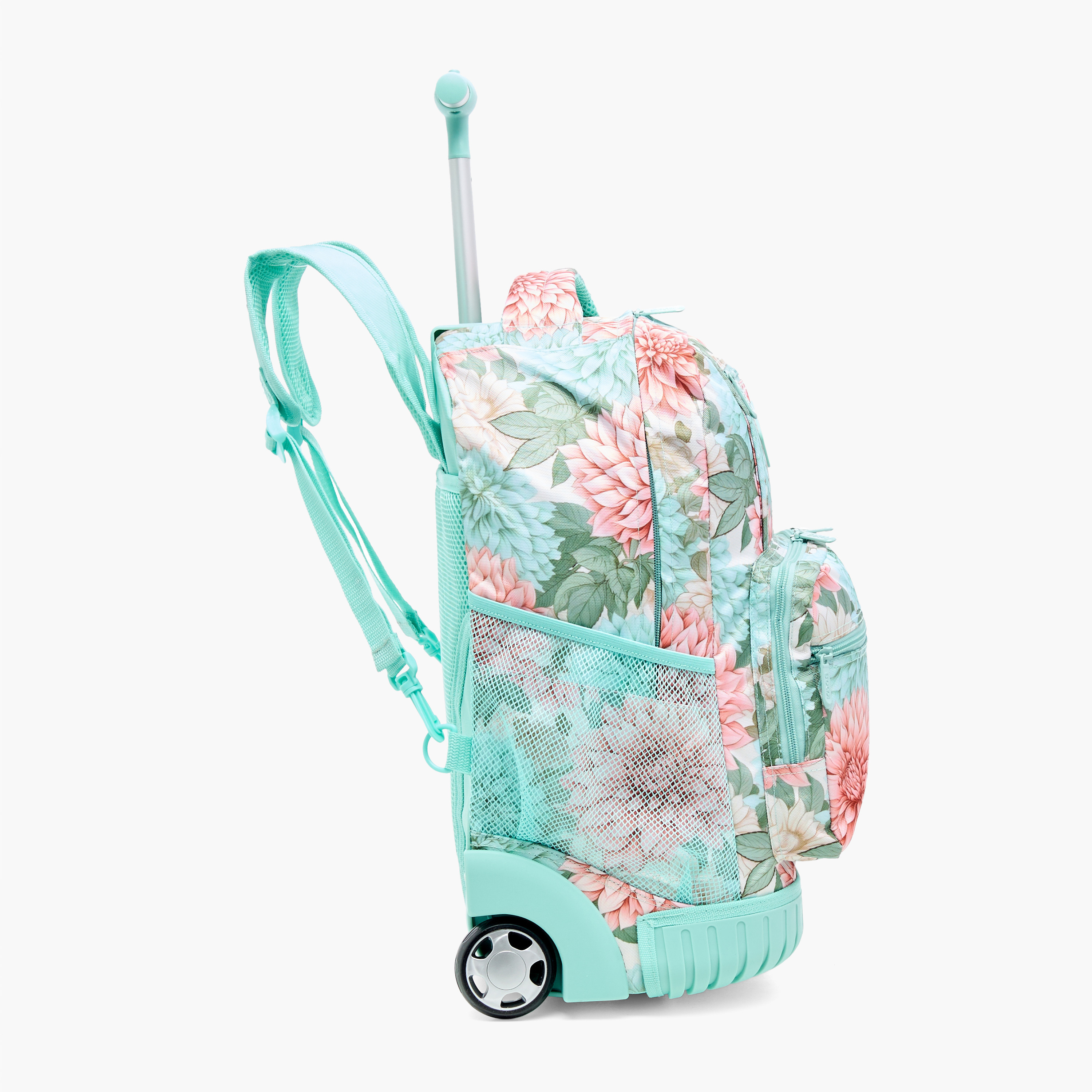 SAMI STUDIO Floral Print 18-inch Trolley Backpack with Adjustable Straps - 43x32x18 cms-school-bagsandbackpacks-trolleybags-image-3