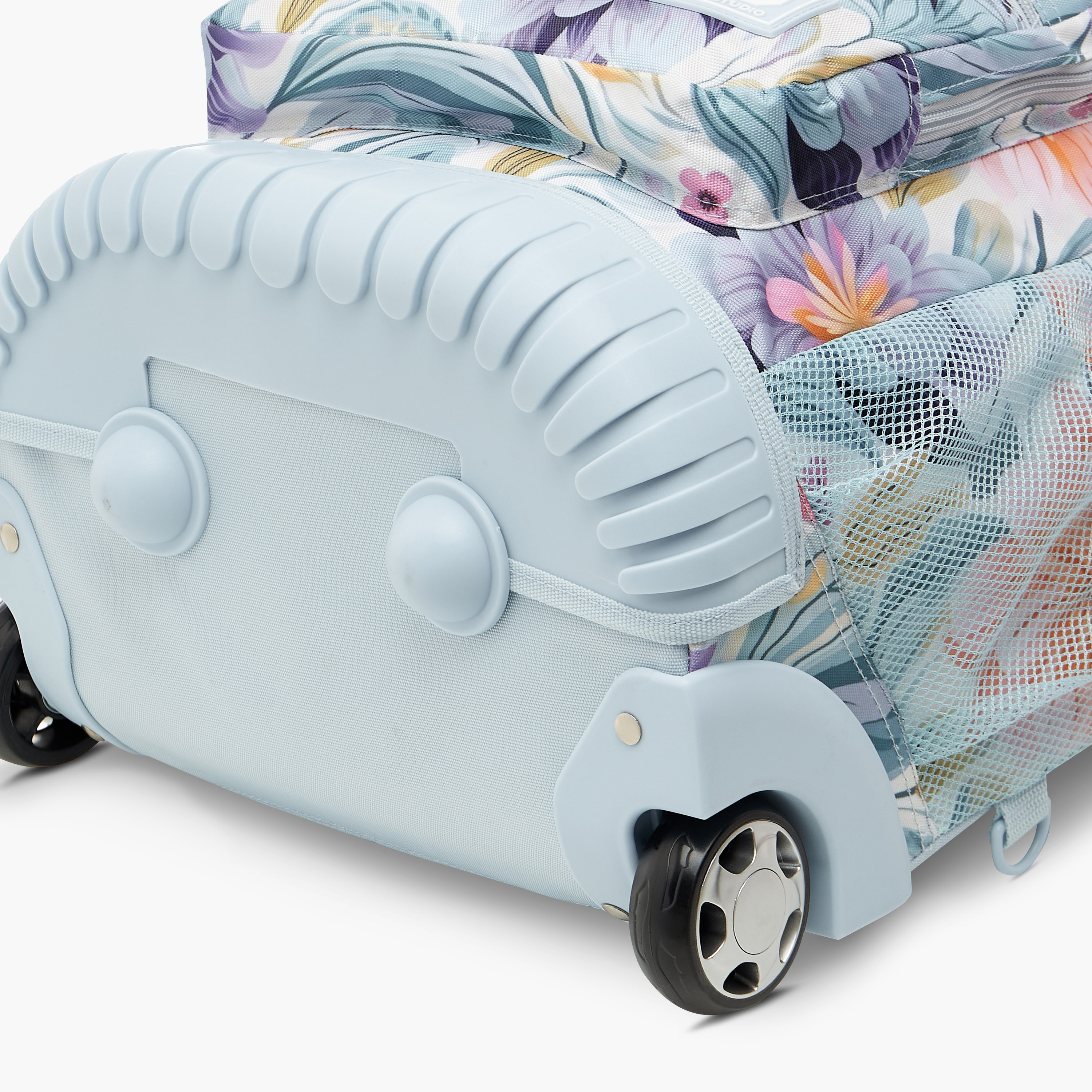 SAMI STUDIO Floral Print Trolley Backpack with Retractable Handle - 43x32x18 cms-school-bagsandbackpacks-trolleybags-image-10