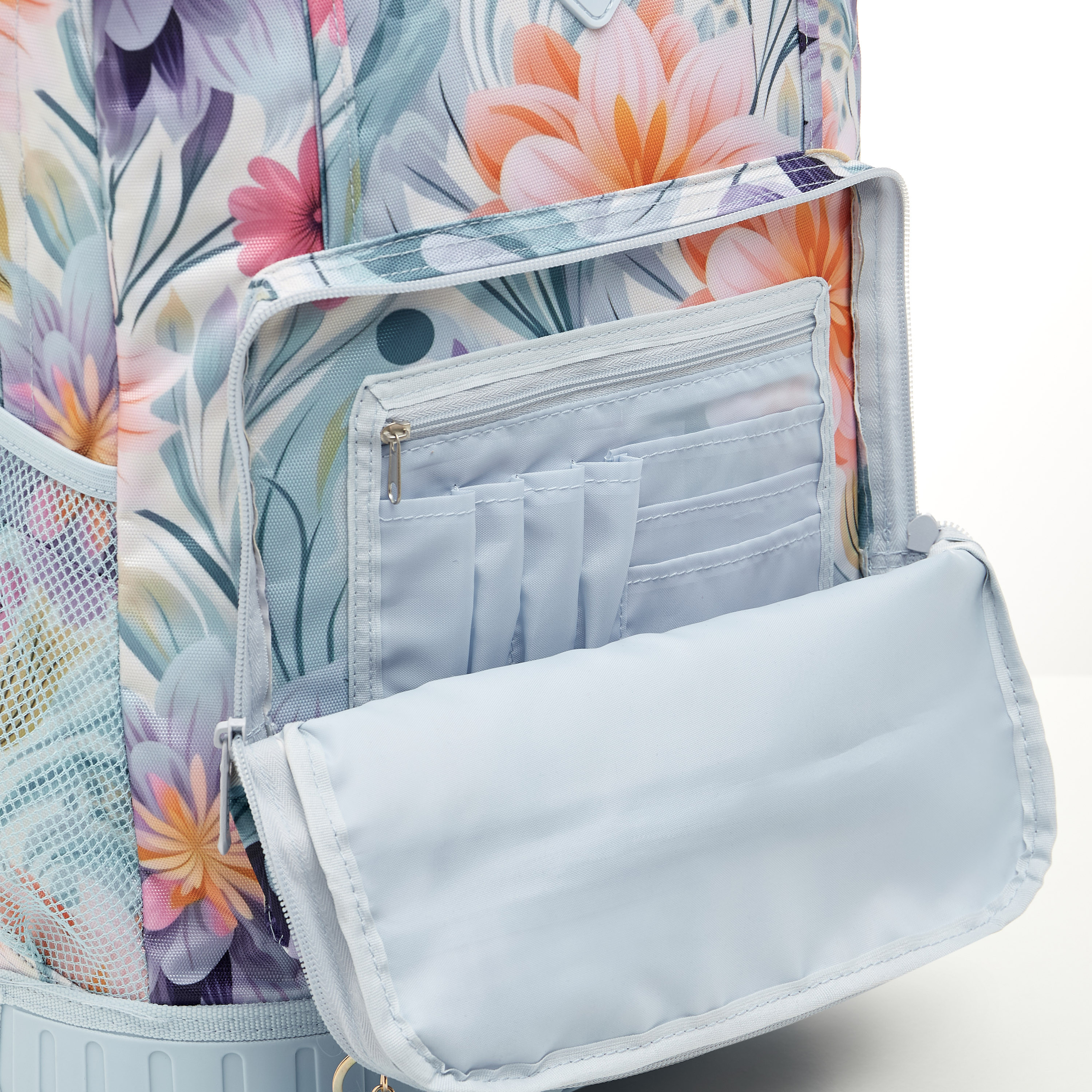 SAMI STUDIO Floral Print Trolley Backpack with Retractable Handle - 43x32x18 cms-school-bagsandbackpacks-trolleybags-image-9