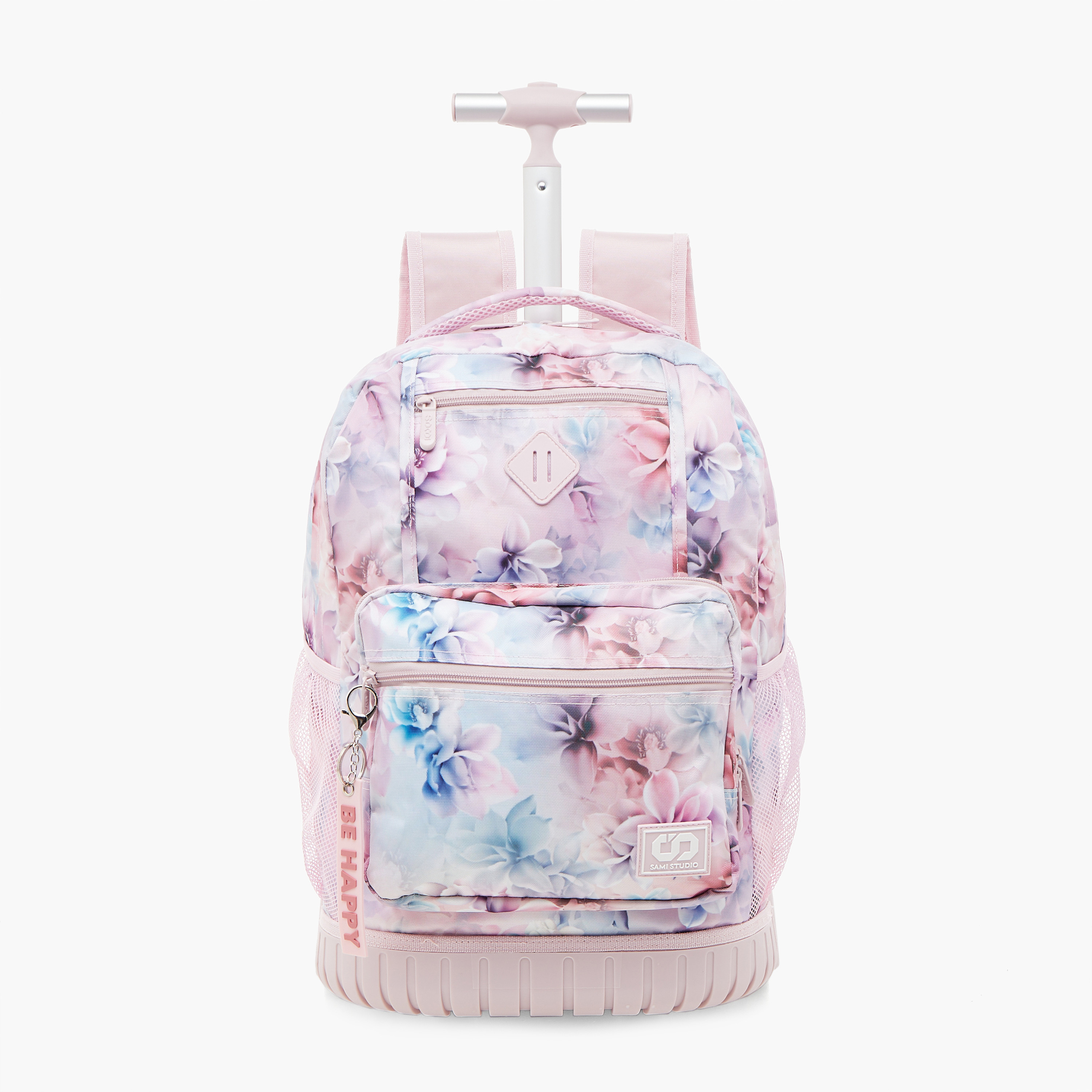 SAMI STUDIO Floral Print Softcase Trolley Bag with Retractable Handle-school-bagsandbackpacks-trolleybags-image-1