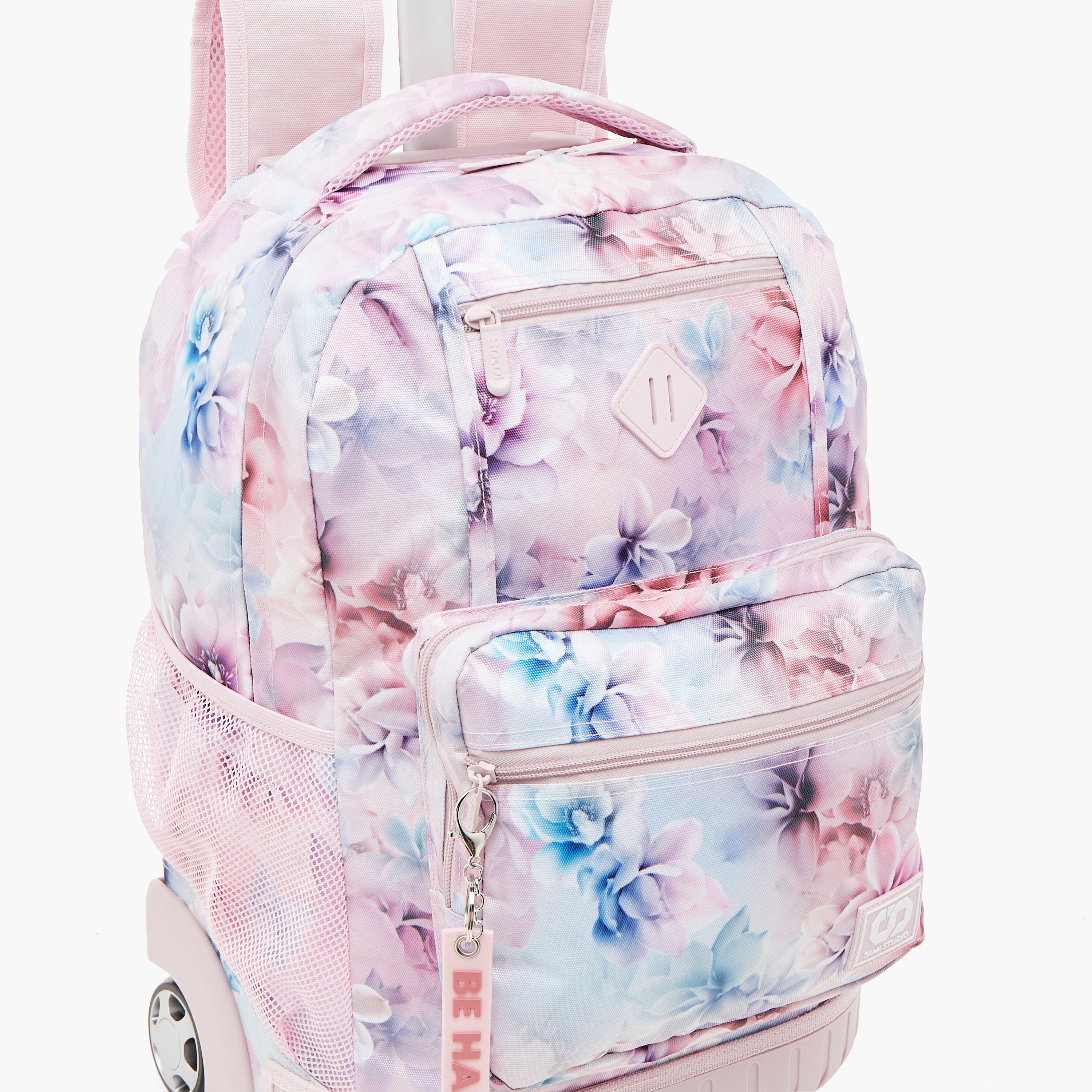 SAMI STUDIO Floral Print Softcase Trolley Bag with Retractable Handle-school-bagsandbackpacks-trolleybags-image-8