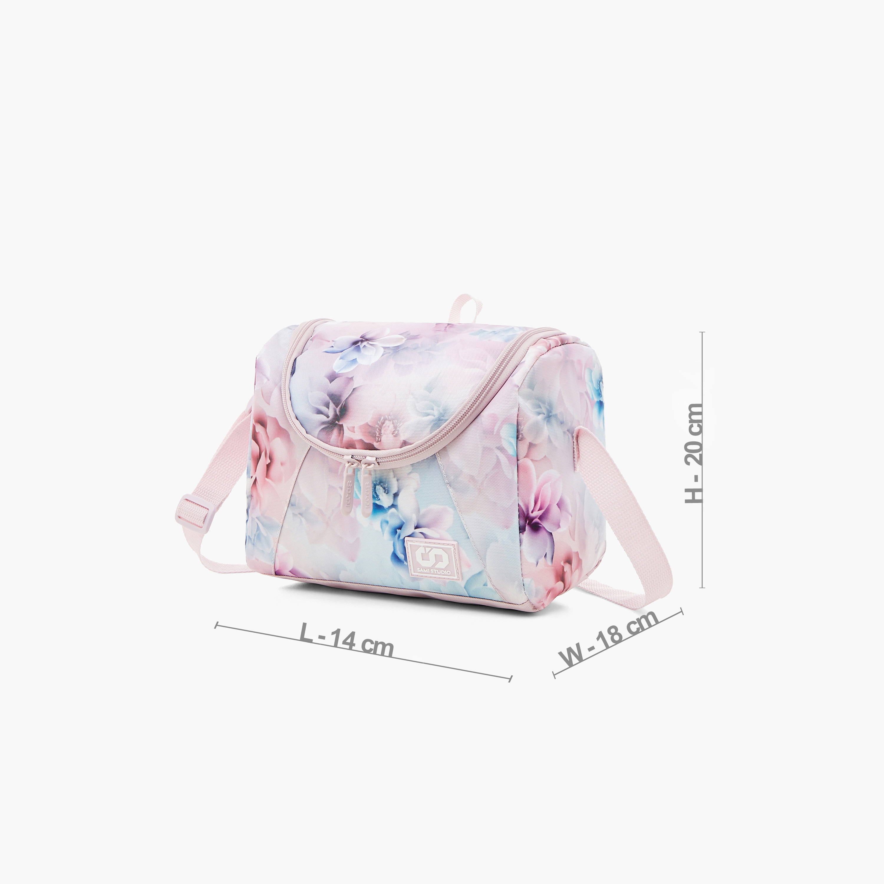 SAMI STUDIO Floral Print Lunch Bag with Adjustable Strap and Zip Closure-school-lunchessentials-lunchbags-image-2